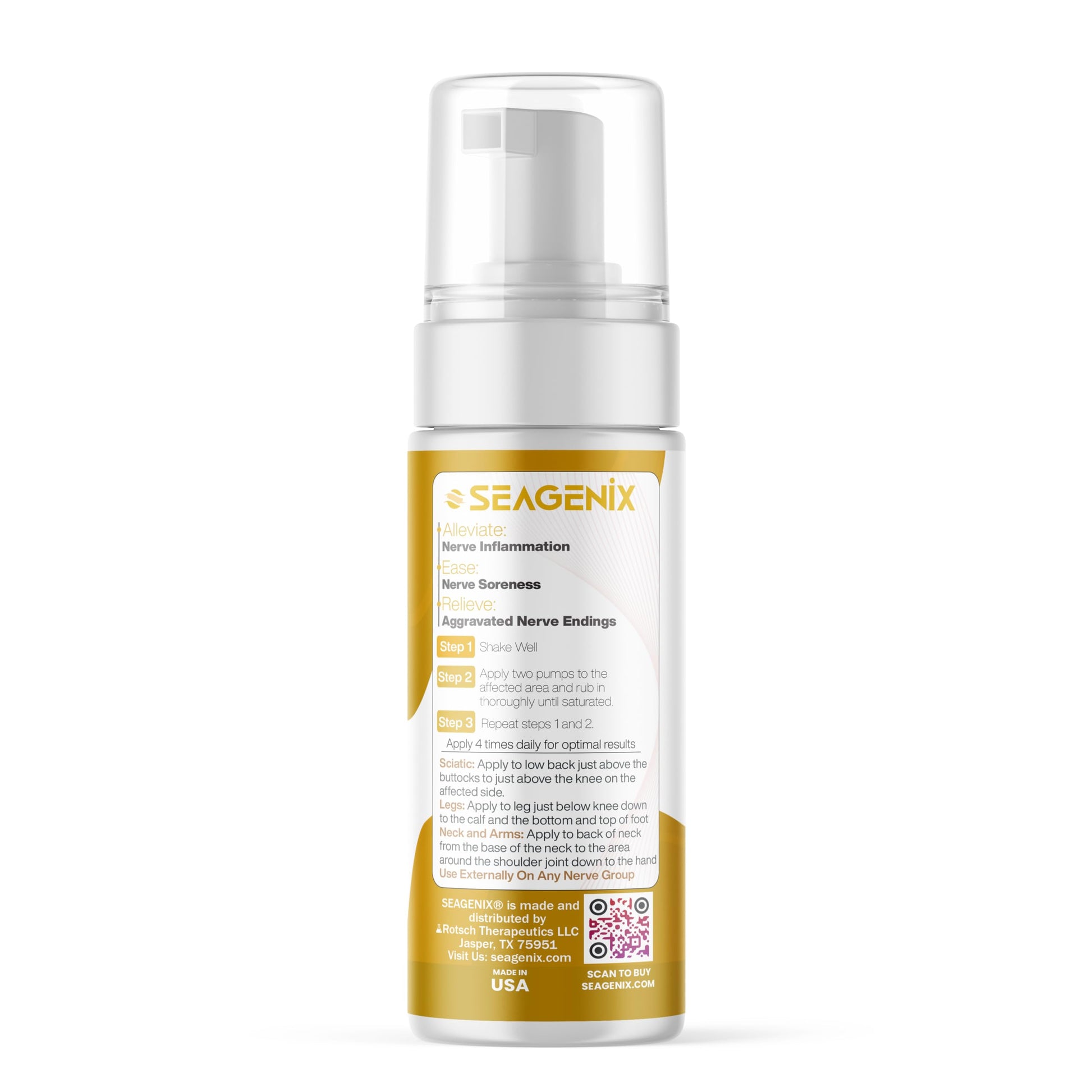 Seagenix Nerve Relief Muscle Foam - Nerve Spray Magnesium - Arnica - Boswellia - Menthol Formula - Nerve and Muscle Relief – Fast-Acting with Magnesium Sulfate - 150 ml - 1 Count SeagenixAu supplements