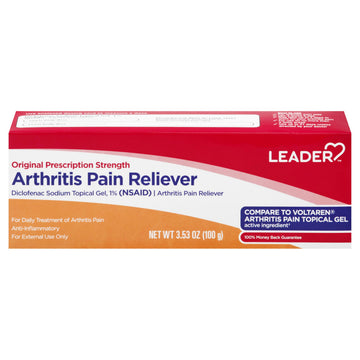Leader Arthritis Pain Relief Gel, Original Prescription Strength, Diclofenac Sodium Topical Gel 1%, for Adults, Both Men & Women, and Children 12+, Compare to Voltaren, 3.53 Oz LeaderAu supplements