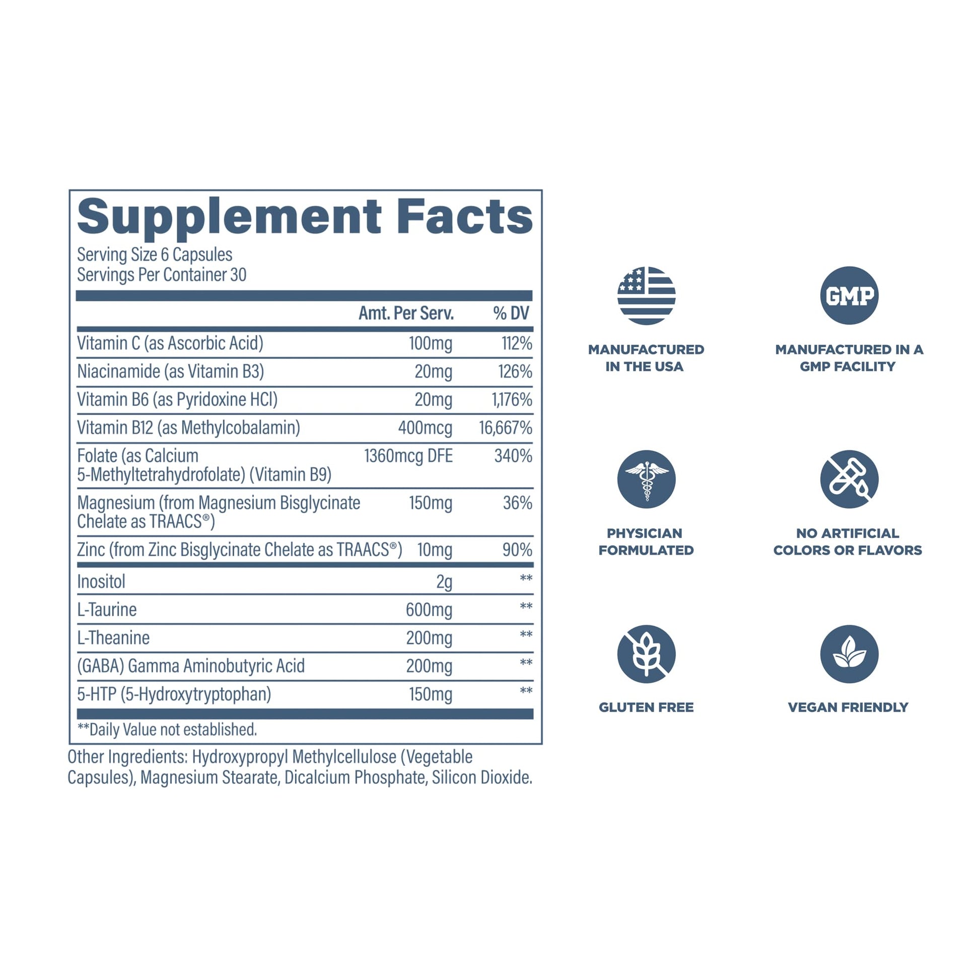 Revive MD Calm, Emotional Well-Being Support Supplement - Stress Management for Men & Women - Mood Enhancement Supplement Promotes Relaxation with L-Theanine, GABA & 5-HTP (180 Capsules, 30 Servings) ReviveAu supplements