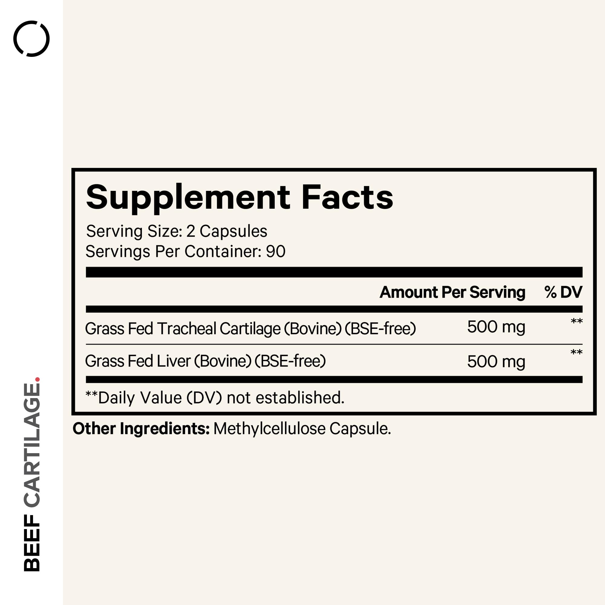 Codeage Grass Fed Beef Cartilage Supplement - Freeze Dried, Non-Defatted, Desiccated Beef Tracheal Bovine Cartilage & Liver Pills – Pasture Raised Argentina Beef Vitamins - Non-GMO -180 Capsules CodeageAu supplements