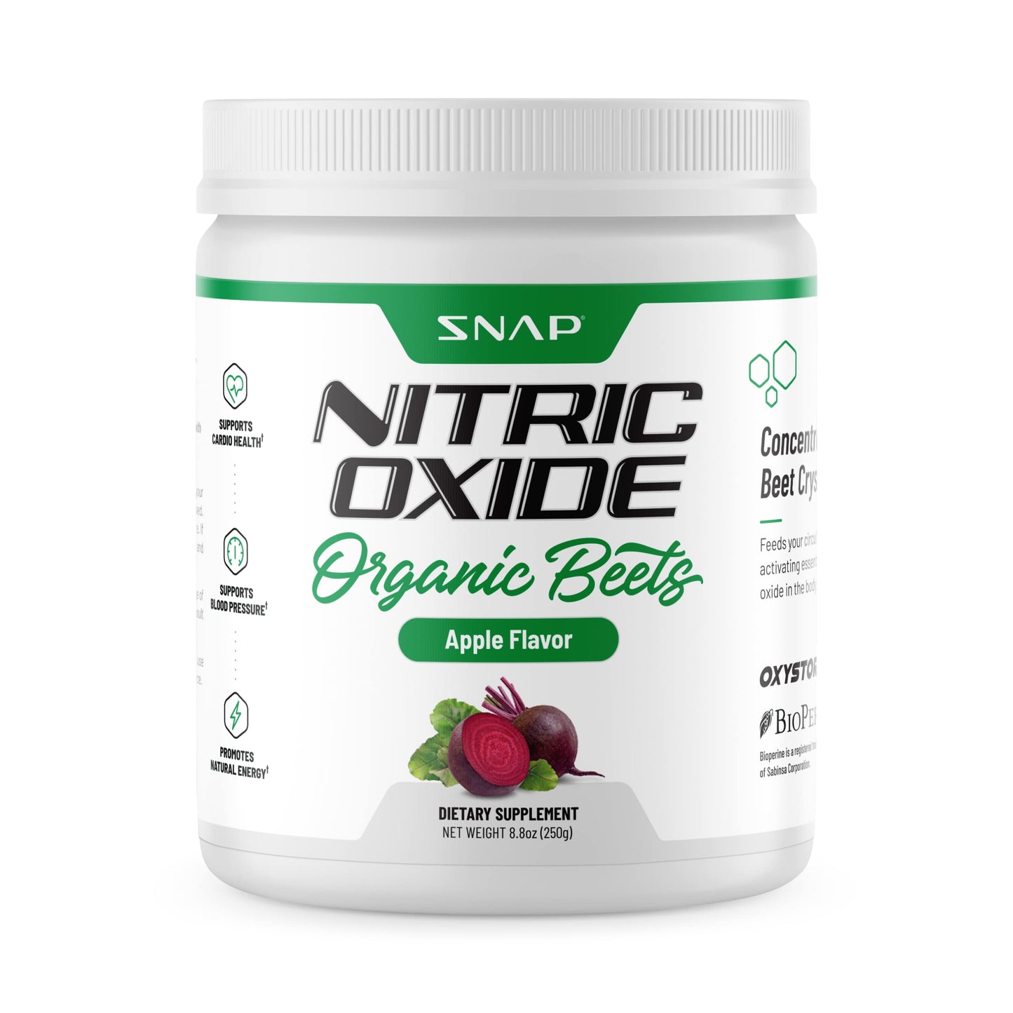 Snap Supplements USDA Organic Beet Root Powder, 3-in-1 Nitric Oxide Supplement Snap SupplementsUS supplements