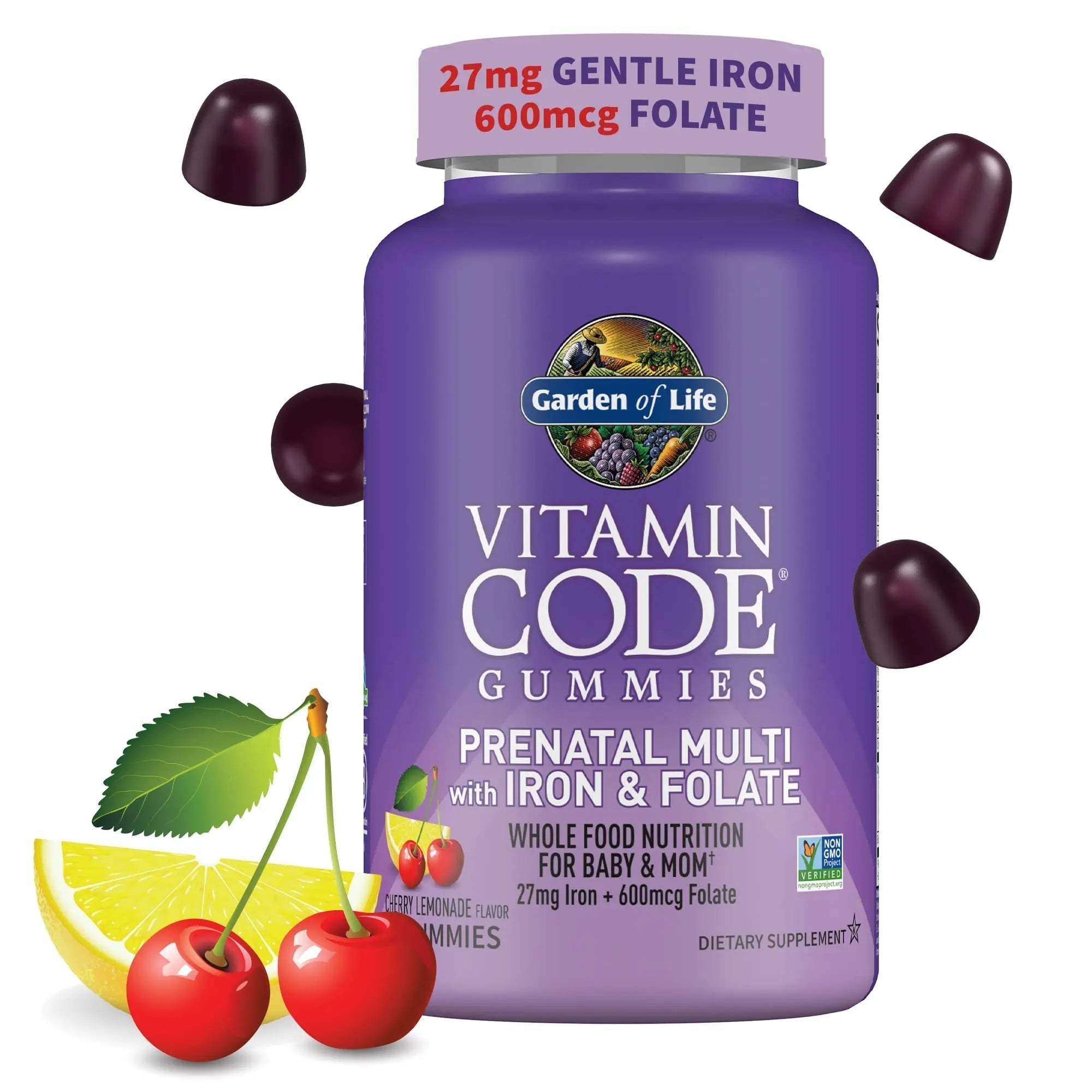 Essential Prenatal Gummy Vitamins for Women with Iron: Folate, Biotin, D3 & B12 + Probiotics for Digestion, Vitamin Code Multivitamin Garden of LifeAu supplements