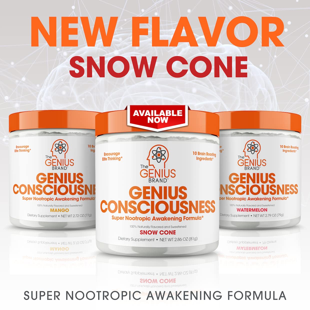 Genius Consciousness, Super Nootropic Brain Supplement Powder, Watermelon The Genius BrandAu supplements