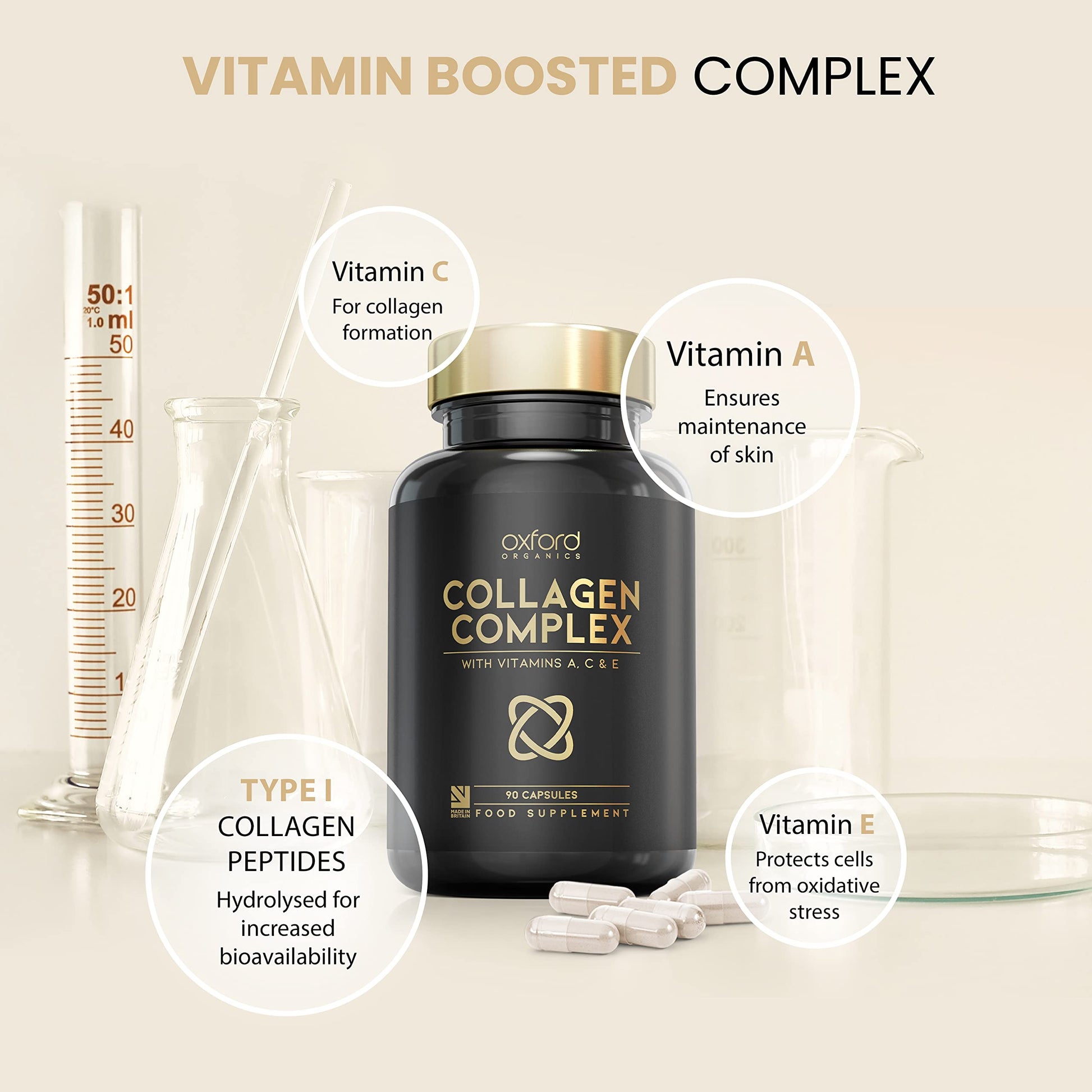Advanced Collagen Complex | 1593mg Vitamin Boosted Complex for Glowing Hair, Skin & Nails Oxford OrganicsAu supplements
