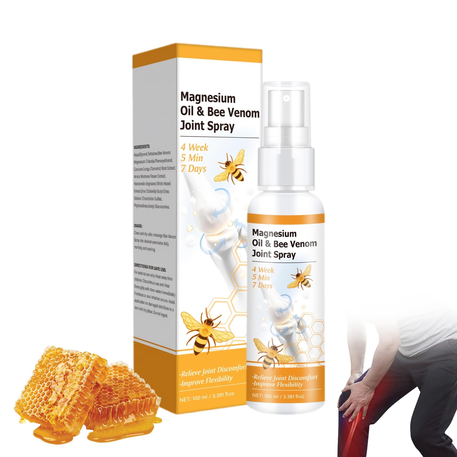Loicwoo Magnesium Oil & Bee Venom Joint Spray, Magnesium Spray, Magnesium Joint Sprays for Relax Muscle Joints, Bee Venom Sprays for Back, Knee, Hands, Neck (1 PCS,100ML) LoicwooAu supplements