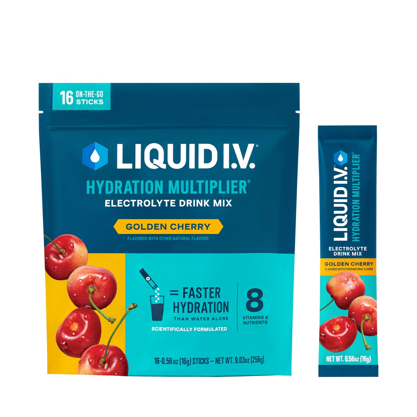 Liquid I.V.® Hydration Multiplier - Golden Cherry | Electrolyte Powder Drink Mix | 1 Pack (16 Servings) Liquid I.V.US supplements