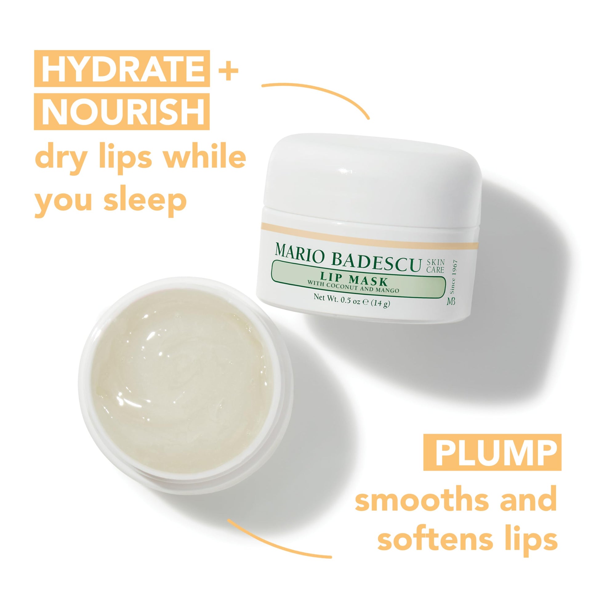Mario Badescu Lip Mask with Coconut and Mango for All Skin Types, Overnight Lip Treatment Enriched With Skin Softening Coconut Oil, Sunflower Seed Oil and Hydrating Shea Butter, 0.5 Ounces Mario BadescuAu supplements