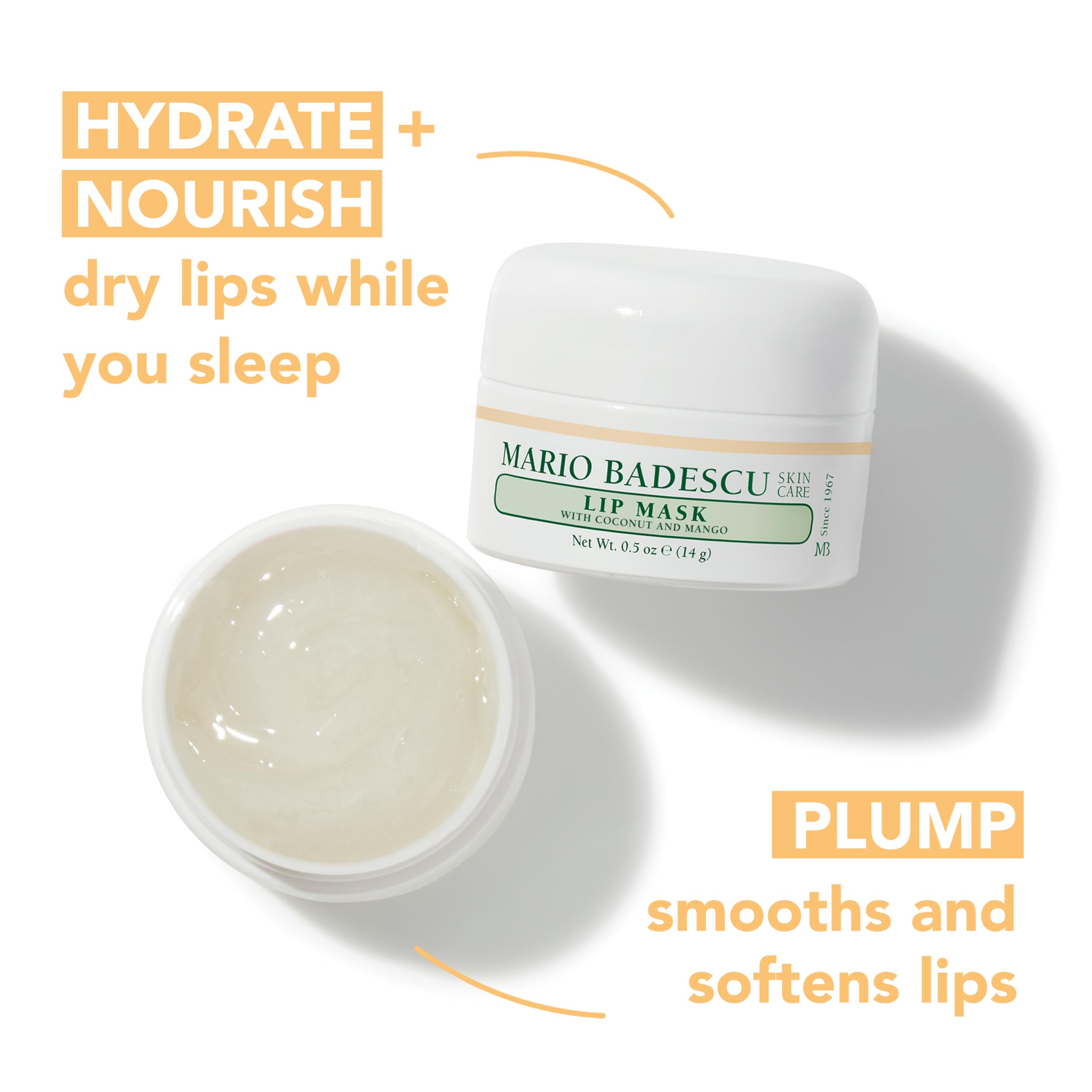 Mario Badescu Lip Mask with Coconut and Mango for All Skin Types, Overnight Lip Treatment Enriched With Skin Softening Coconut Oil, Sunflower Seed Oil and Hydrating Shea Butter, 0.5 Ounces Mario BadescuAu supplements
