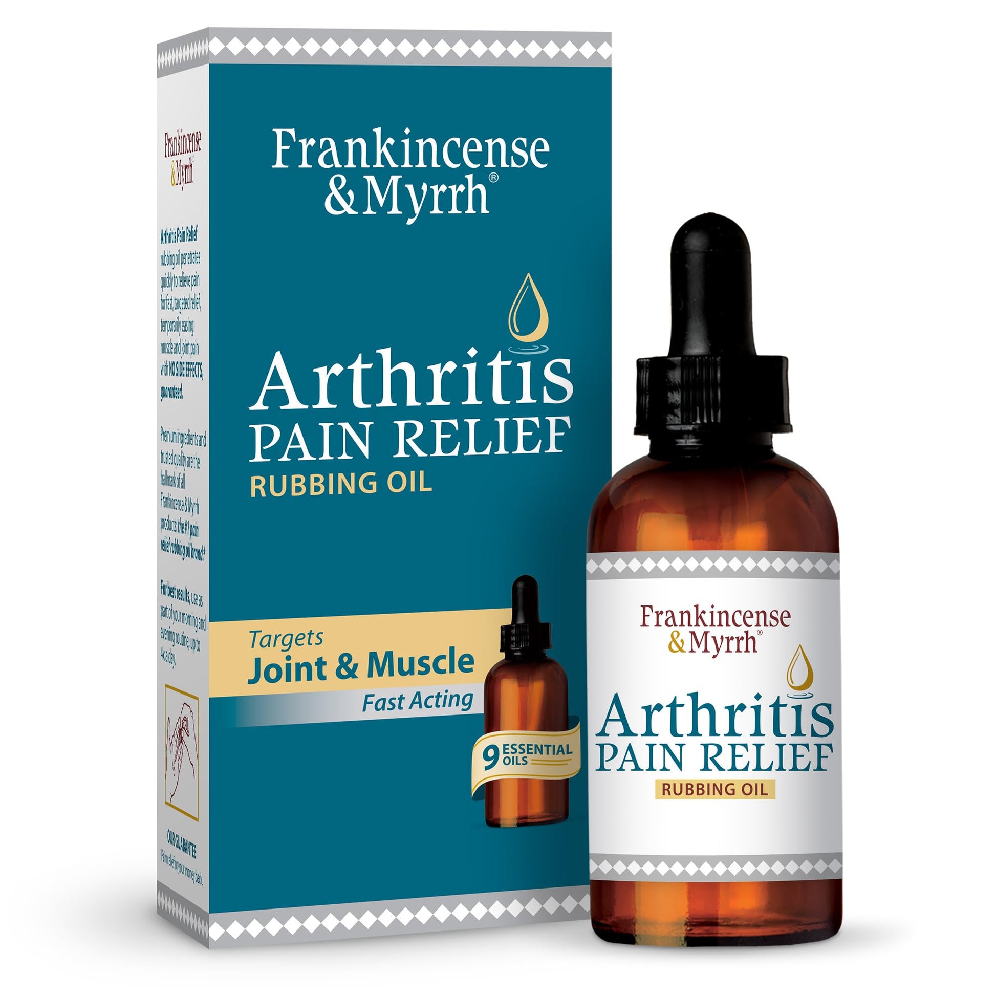 Frankincense & Myrrh Arthritis Pain Relief Rubbing Oil – Arthritis Pain Reliever with Frankincense Essential Oil for Sciatica, Lower Back, Neck, Hands, Knees, Joints and Shoulders, 2 fl.oz. - 1 Pack FRANKINCENSE & MYRRHAu supplements