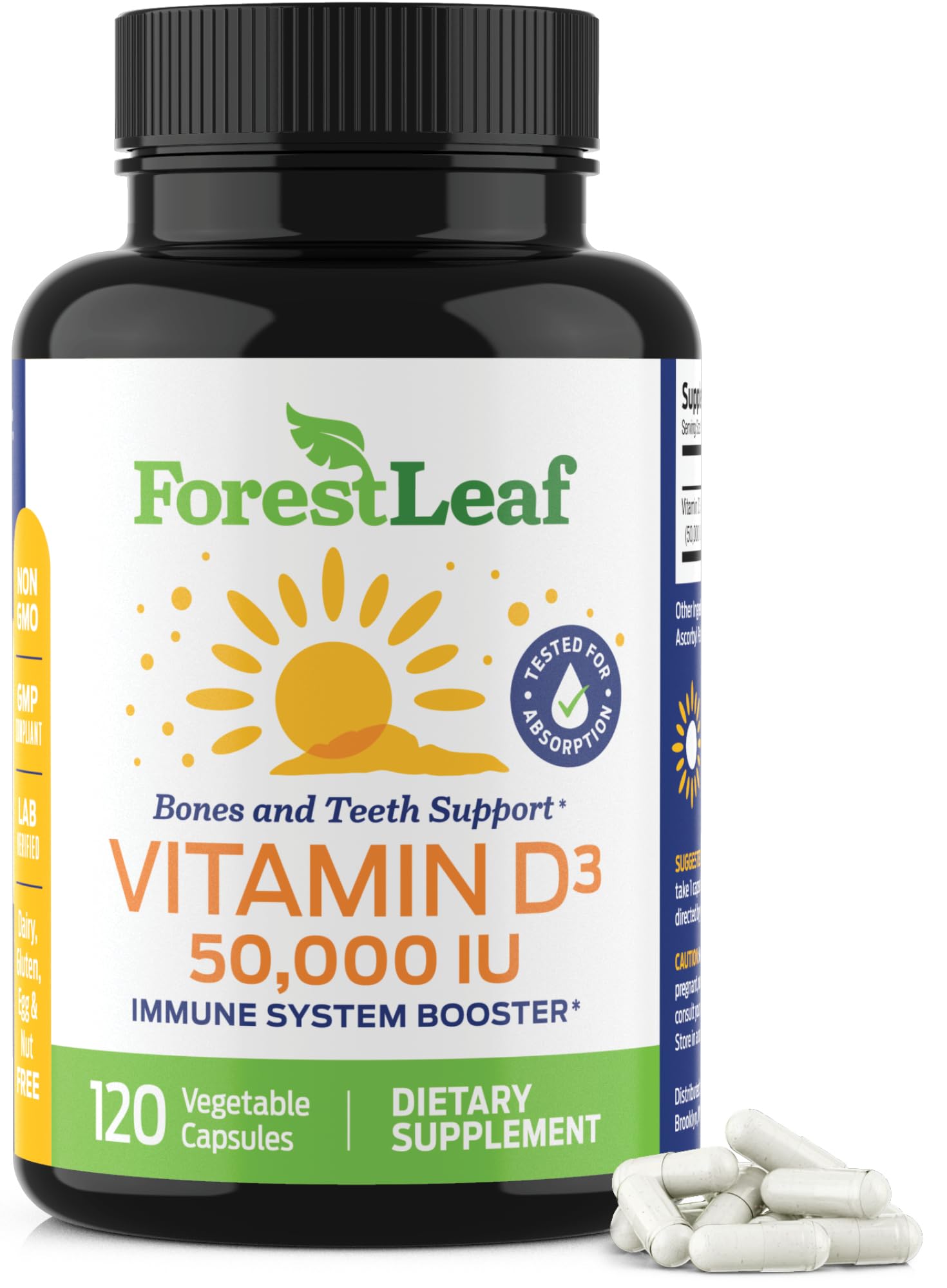 ForestLeaf - Vitamin D3 IU Weekly Supplement - Vitamin D Capsules for Bones ForestLeafUS supplements