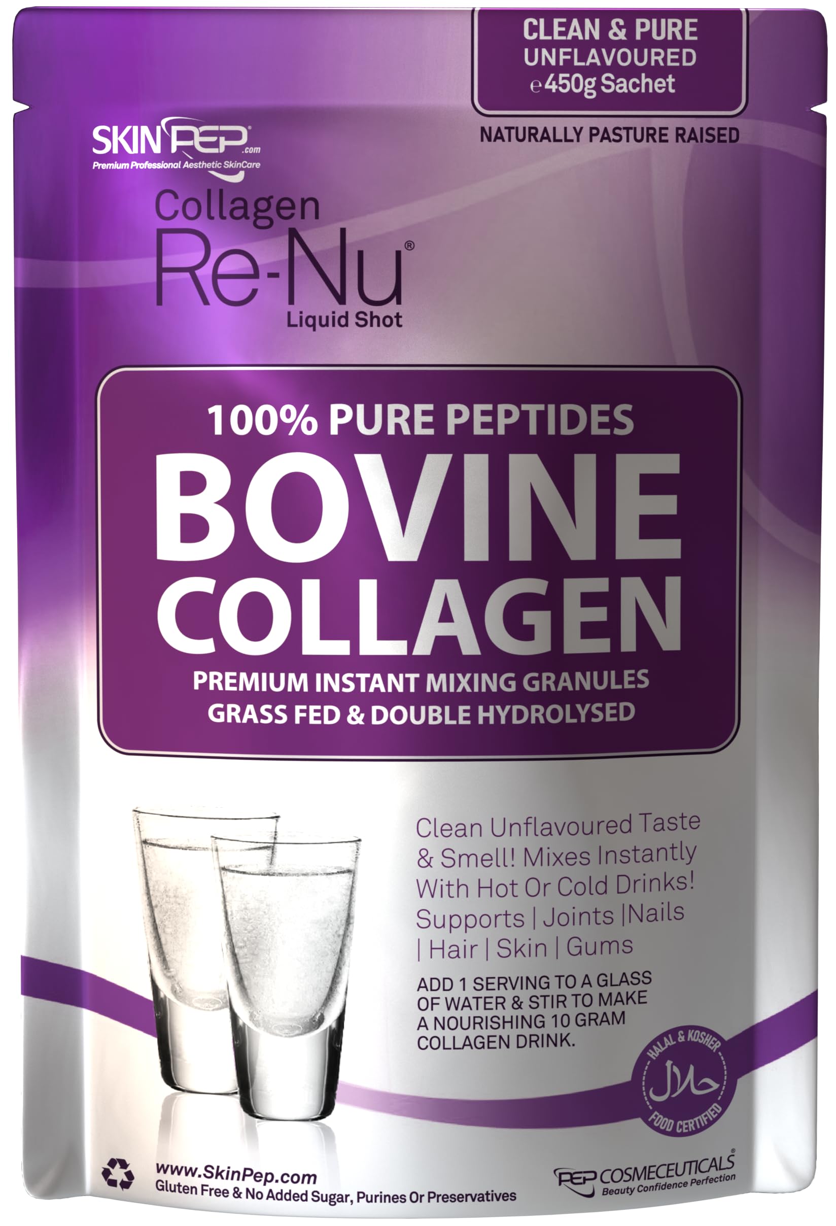 Collagen Powder, Ultra Premium Hydrolysed Bovine Collagen Peptides by SkinPep Skin PepAu supplements