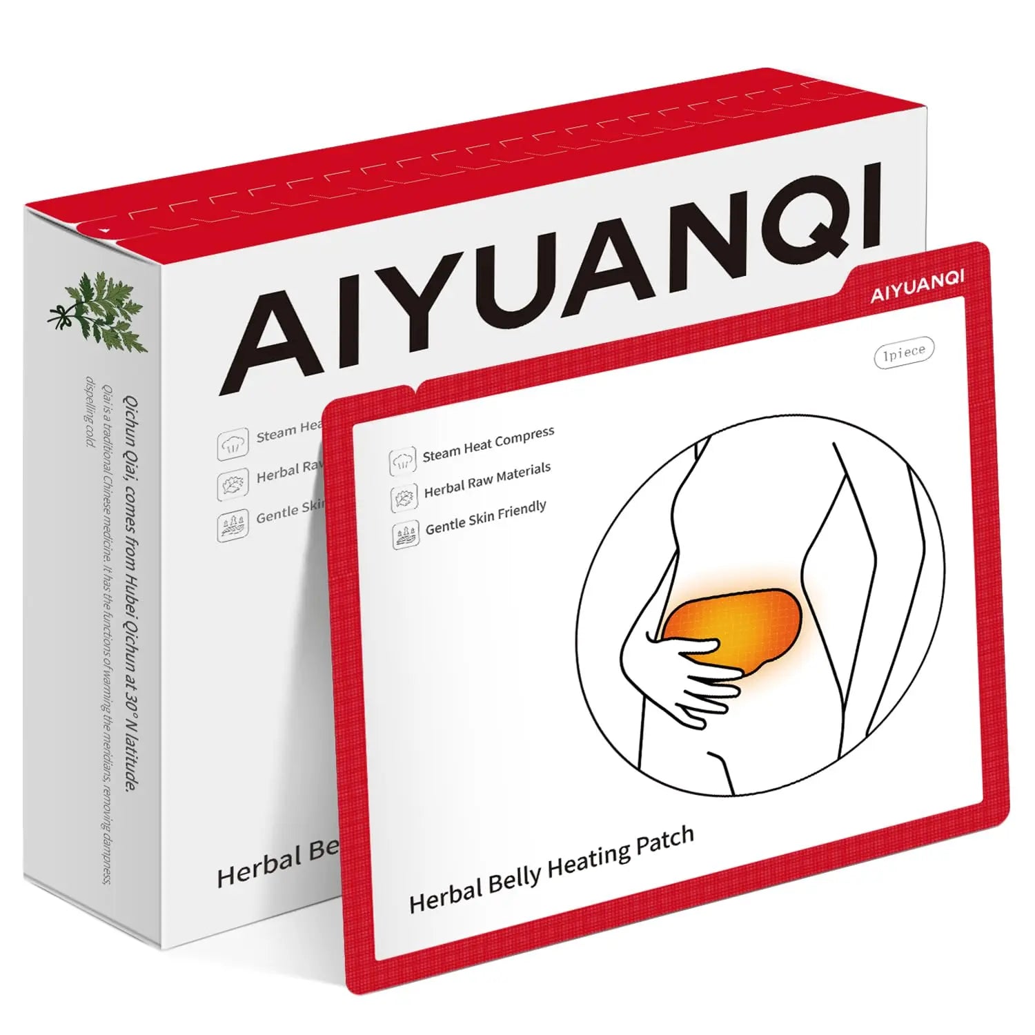 AIYUANQI 3PCS Menstrual Cramps Herbal Heating Patches for Pain Relief, Self-Heating Mugwort Patches, Full Abdomen Cover and Skin-friendly Comfortable, Rapid Heating and Keep Warm, Ideal Gift for Women AIYUANQIAu supplements