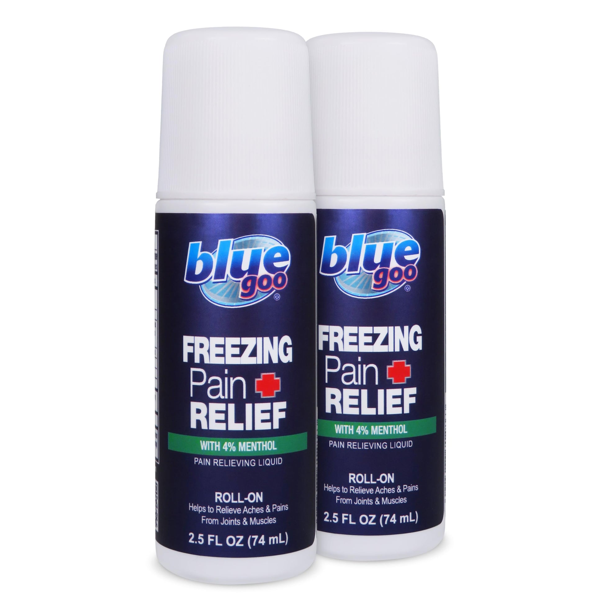 Blue Goo Pain Relieving Menthol Roll On - Fast-Acting Muscle & Joint Pain Relief - 2 x 2.5 oz Blue GooAu supplements