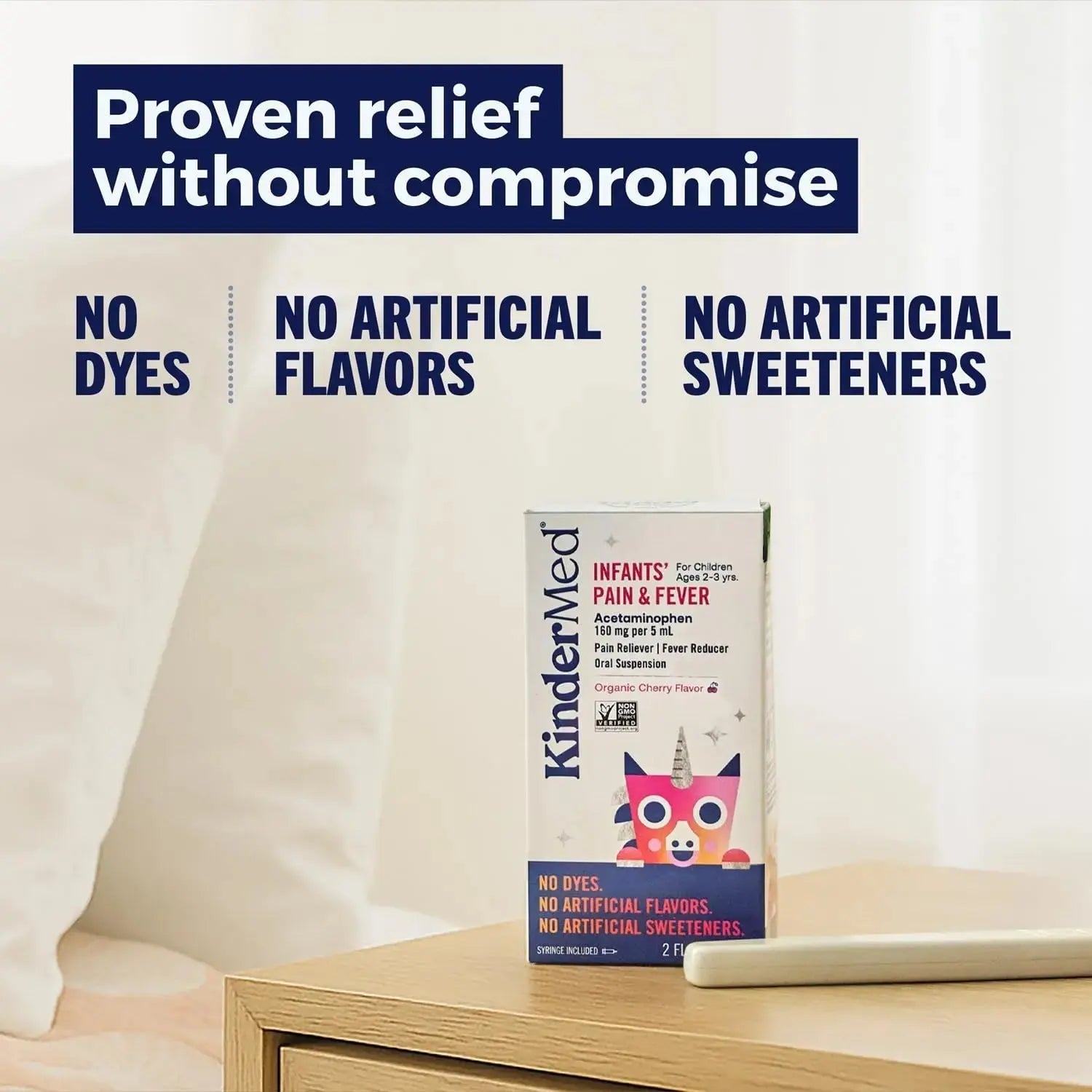 KinderMed Infants' Pain & Fever Medicine, No Dyes, No Artificial Flavors, No Artificial Sweeteners, Vegan, Non-GMO, Gluten Free, Organic Cherry Flavor, Two Pack, 2 x 2 fl. oz KinderMedAu supplements