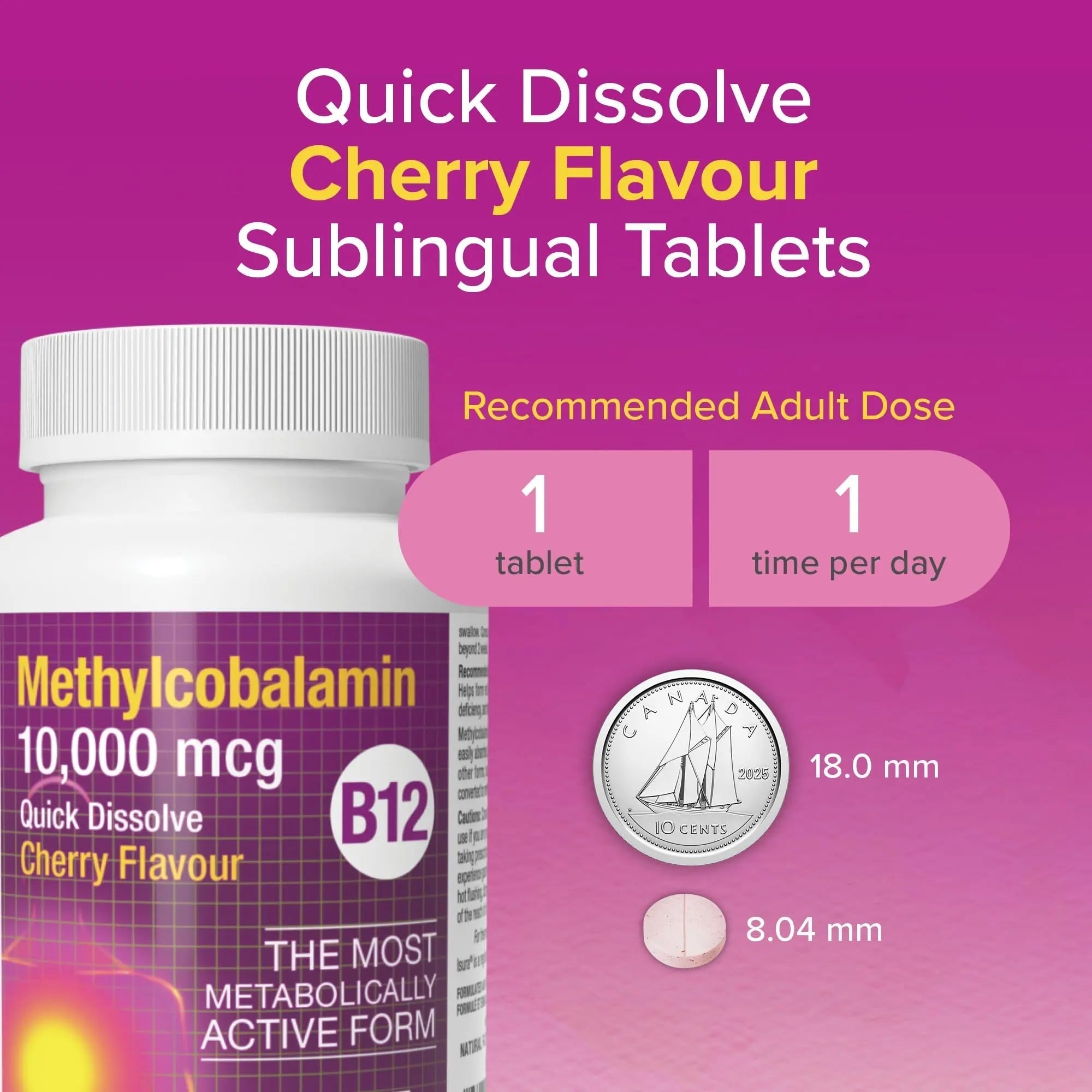 Natural Factors B12 Methylcobalamin, 10,000 mcg, Cherry, 30 Chewable Tablets Natural FactorsAu supplements