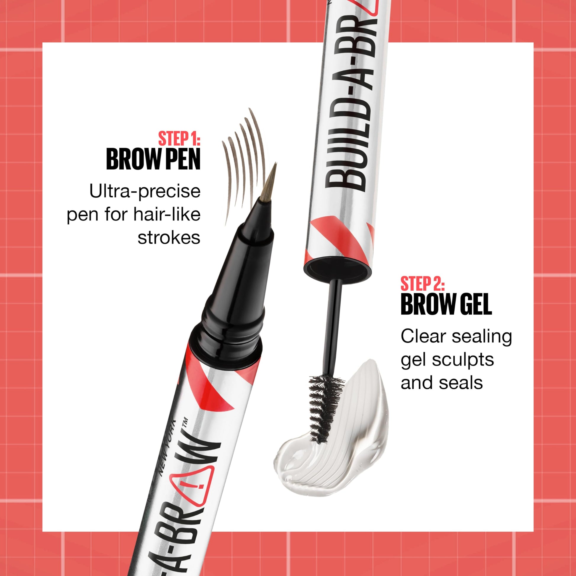 Maybelline Build-A-Brow 2-in-1 Brow Pen and Sealing Eyebrow Gel, Eyebrow Makeup for Real-Looking, Fuller Brows, Black Brown, 1 Count MAYBELLINEAu supplements