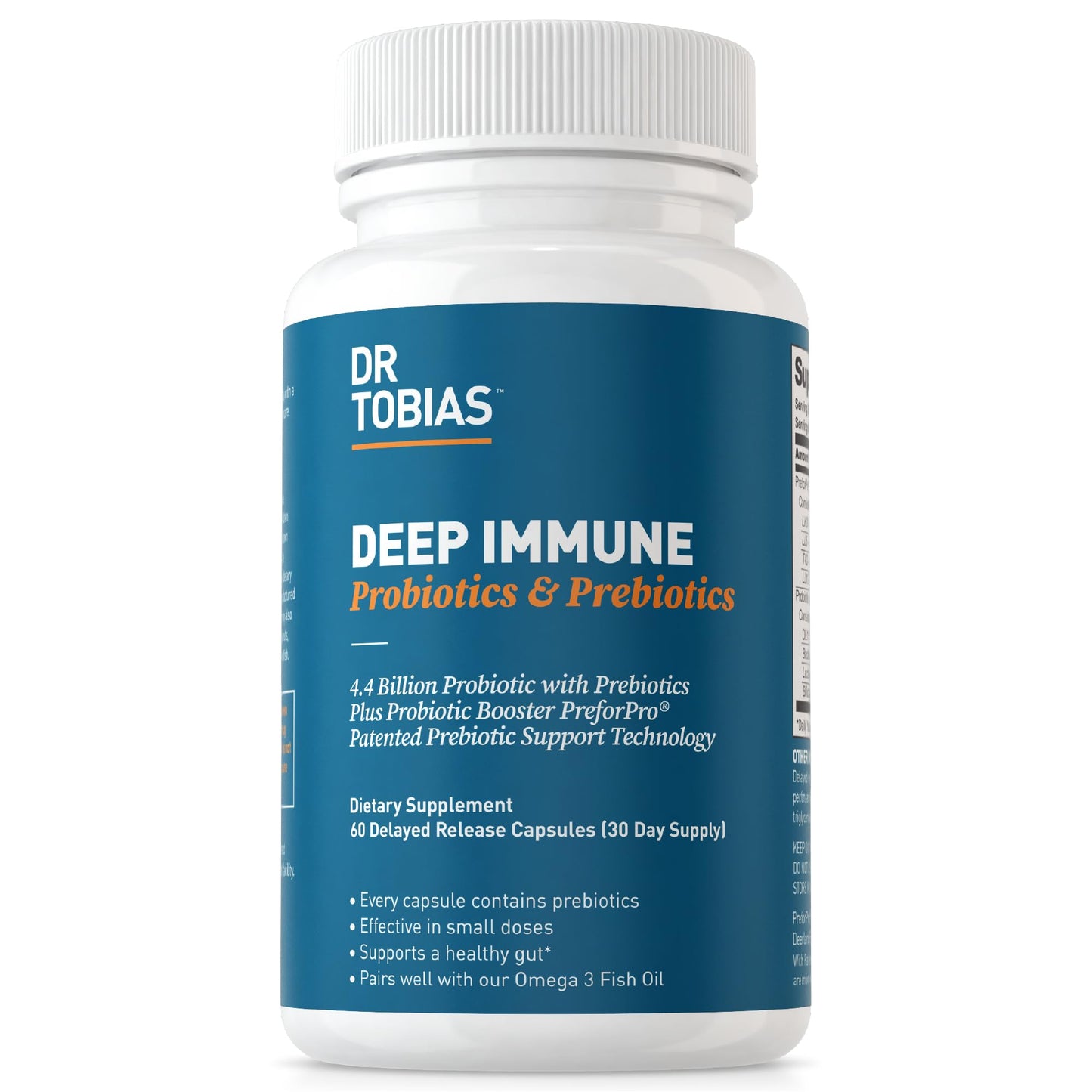 Dr. Tobias Deep Immune Probiotics & Prebiotics, 4.4 Billion CFU Probiotics for Women Dr. TobiasUS supplements