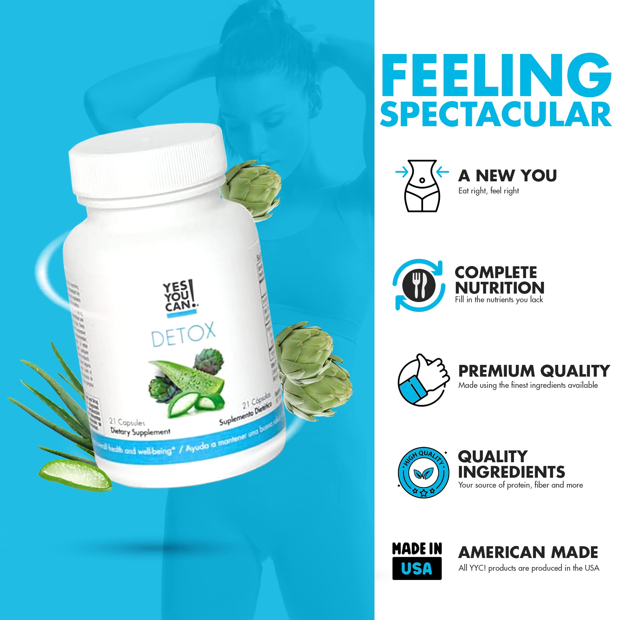 Yes You Can! Natural Detox Cleanse - Daily Cleanse Supplement for Men & Women Yes You Can!US supplements