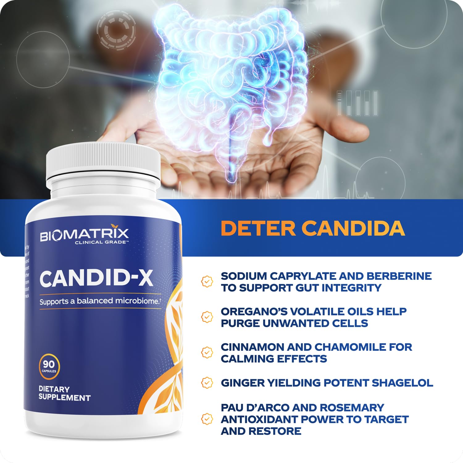 BioMatrix Candid-X Gut Cleanse with Berberine, Oregano, Sodium Caprylate, Chamomile, Ginger BioMatrixAu supplements