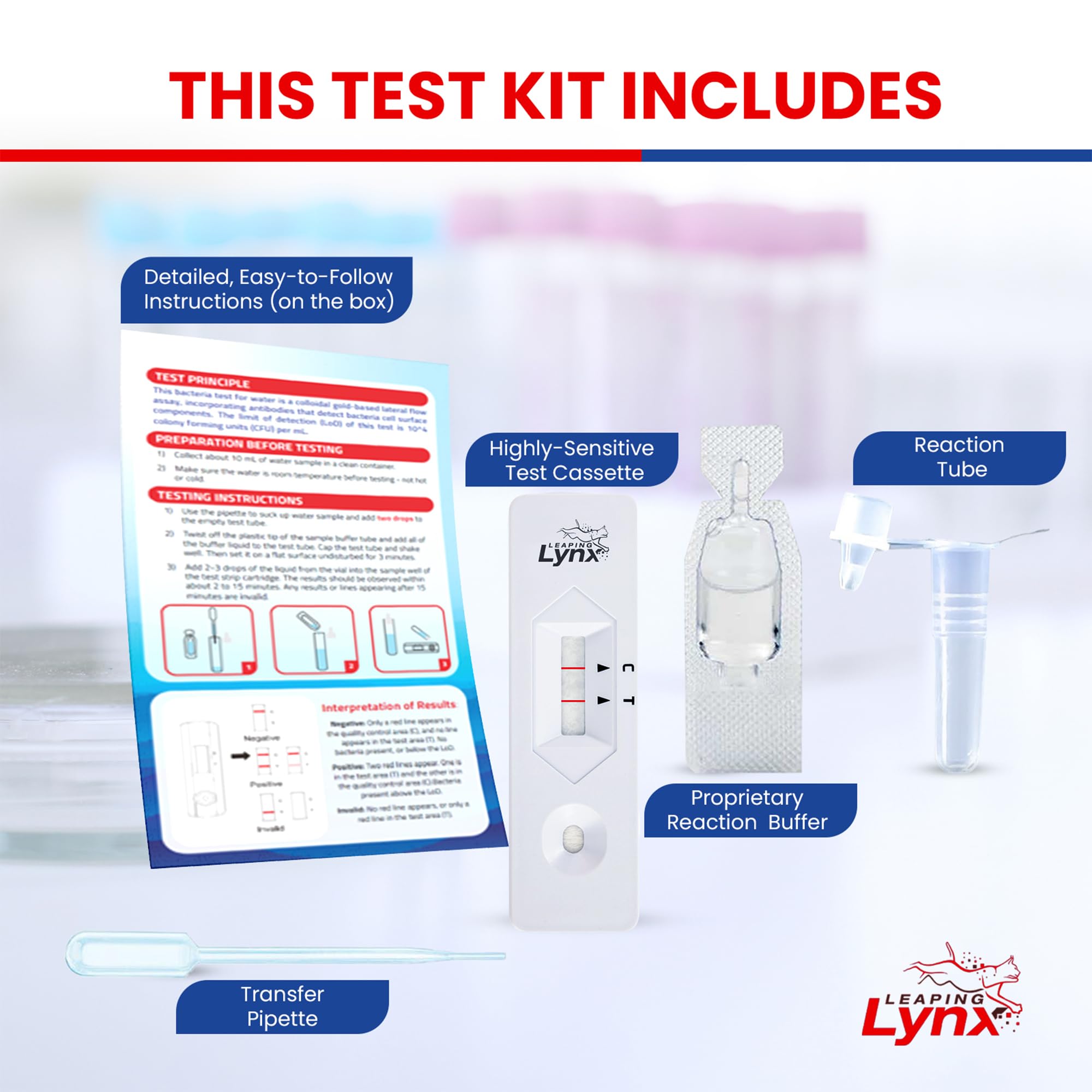 Bacteria Water Test Kit – Coliform, E. coli & Salmonella Detection for Well & Tap Water | Rapid Home Drinking Water Screening Kit with Lab-Quality Results | Leaping Lynx Leaping LynxAu supplements