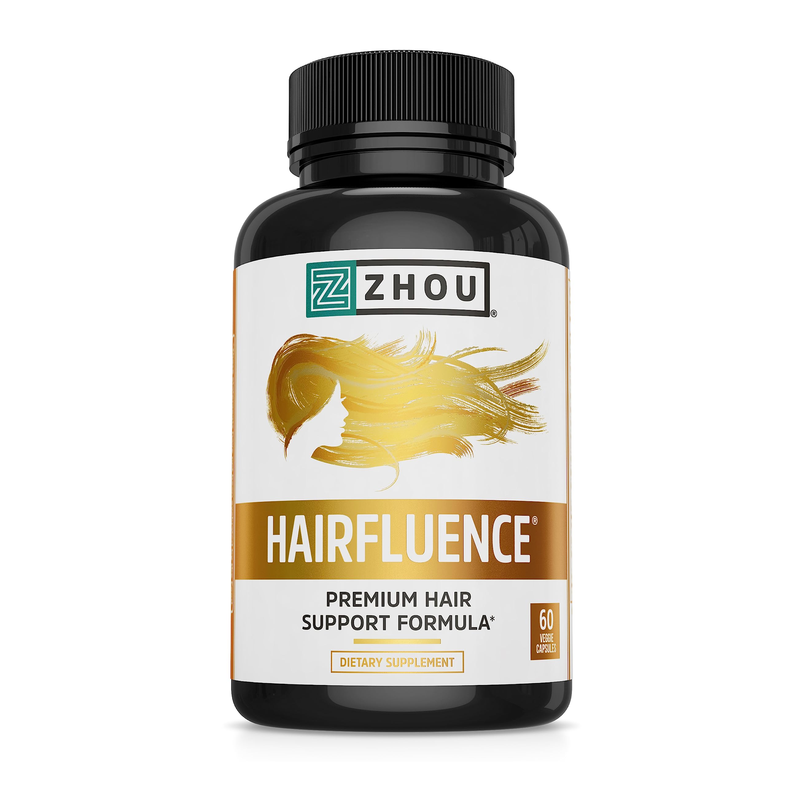 Zhou Hairfluence, Hair Growth Supplement with Biotin 5000mcg, Collagen, Keratin, Zhou NutritionUS supplements
