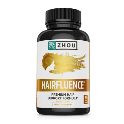 Zhou Hairfluence, Hair Growth Supplement with Biotin 5000mcg, Collagen, Keratin, Zhou NutritionUS supplements