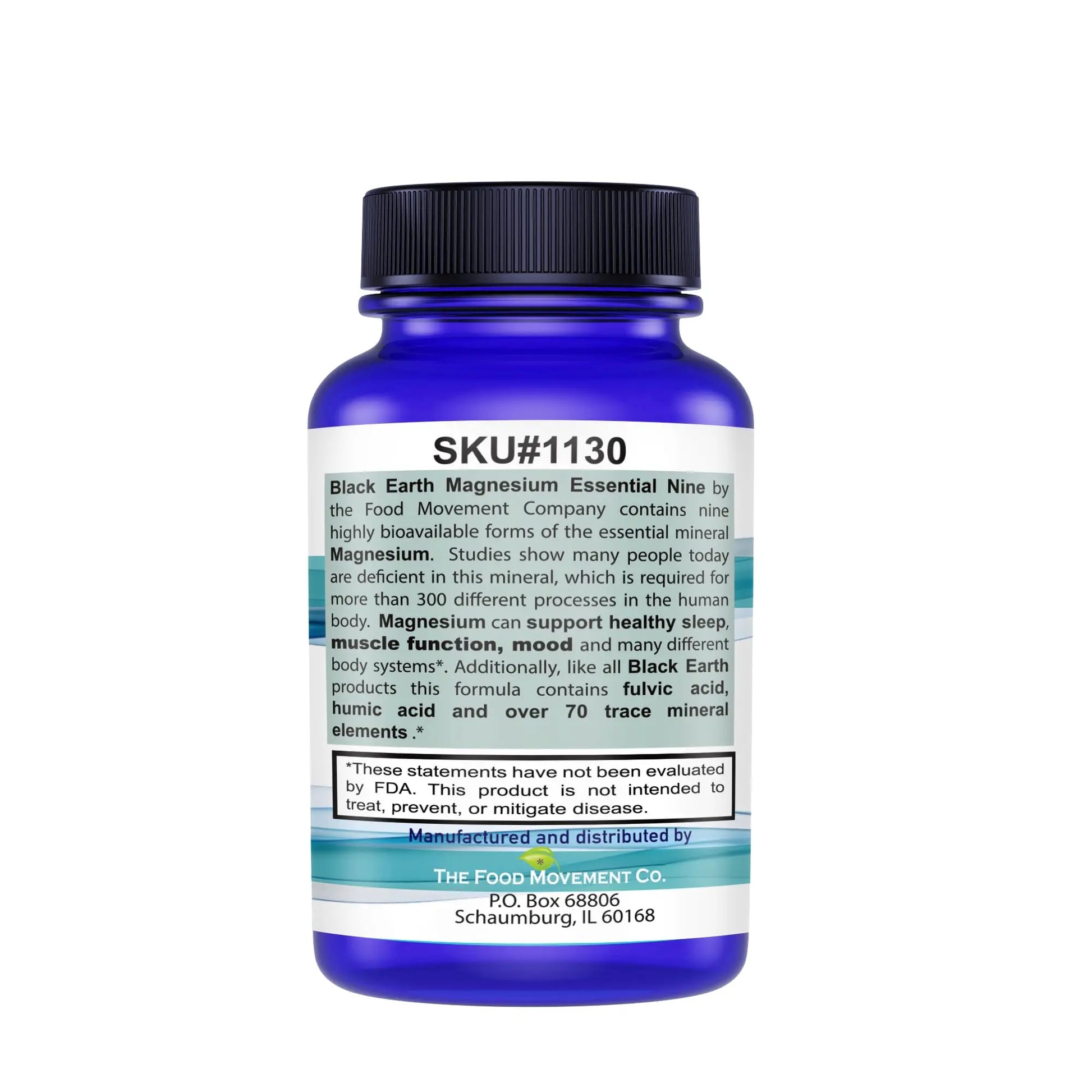 The Food Movement Co. Black Earth Magnesium Essential Nine - Vegan Capsules with Magnesium Glycinate, Citrate, Malate and More - 9 Bioactive Forms for Optimal Health (30 Count) THE FOOD MOVEMENT CO.nz supplements