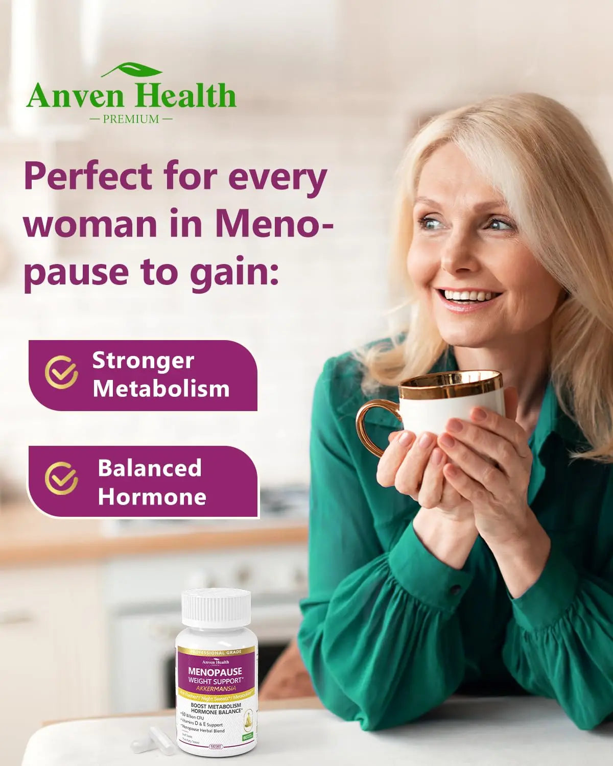 Spermidine 20mg + Fisetin 300mg + Akkermansia for Women丨Cellular Renewal, Metabolic & Gut Health Anven Healthnz supplements