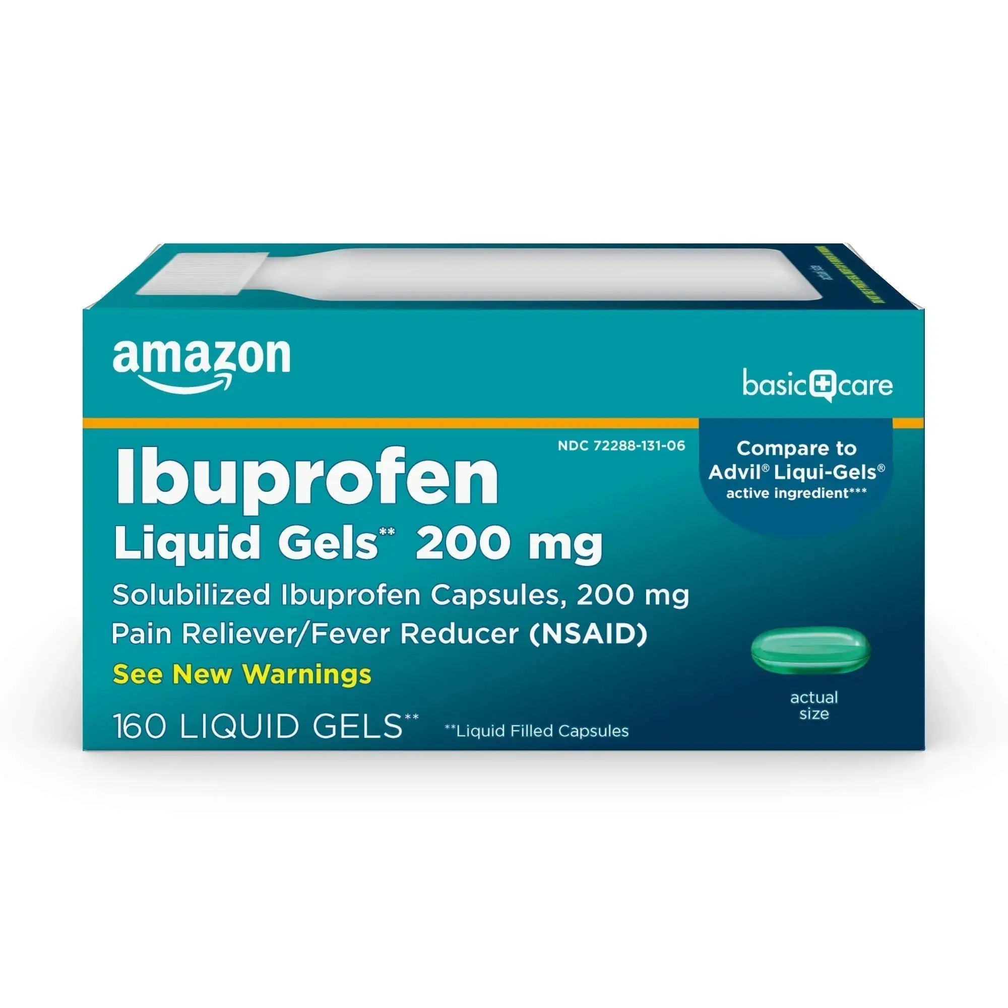 Basic Care Ibuprofen Liquid Gels, 160 Count Amazon Basic CareAu supplements