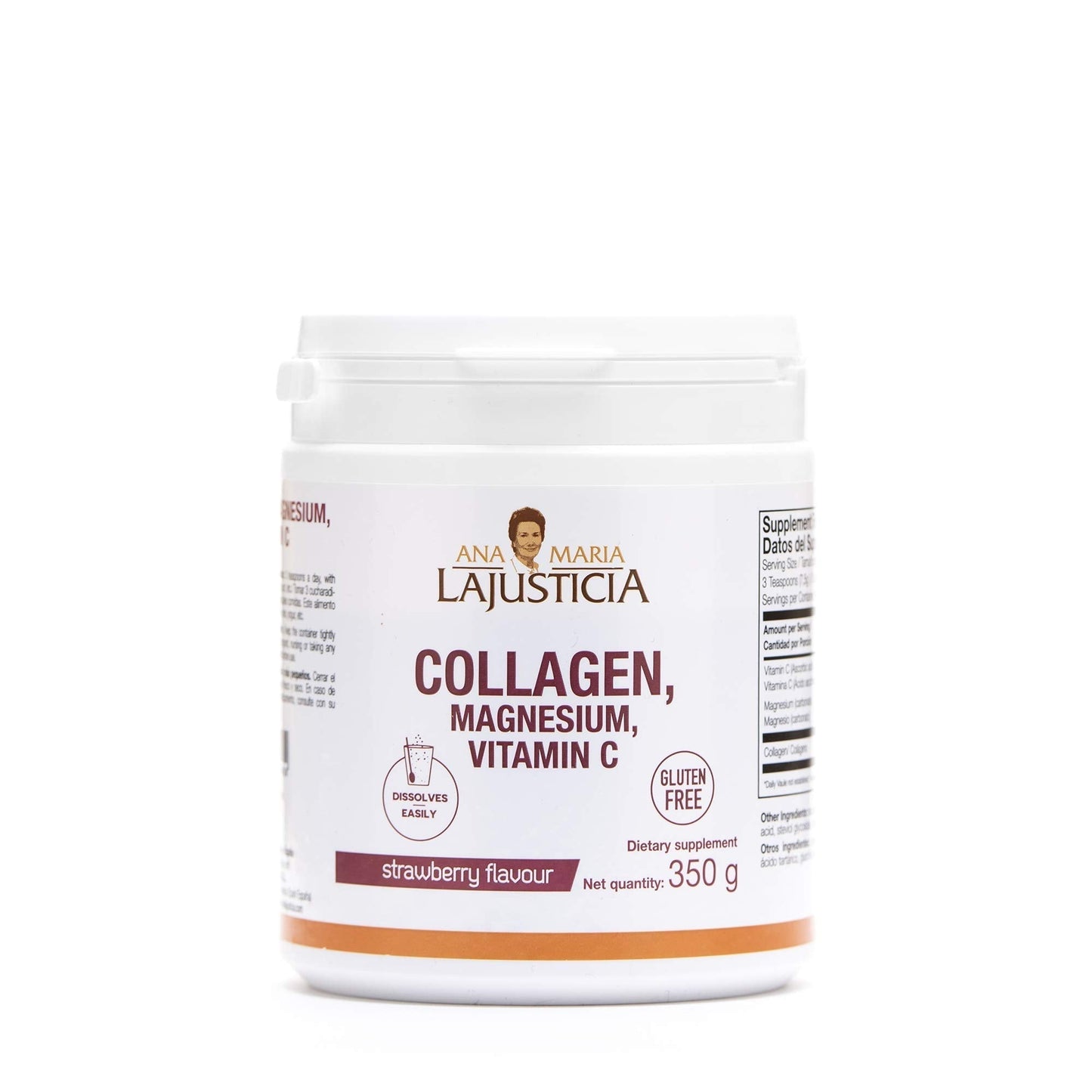Ana Maria Lajusticia – Collagen with magnesium and vit c – 350 grams (strawberry flavour) Ana María LajusticiaUS supplements