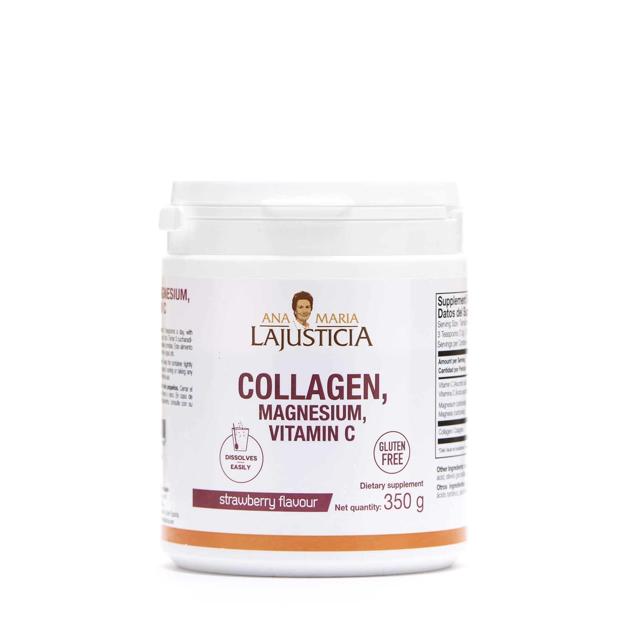 Ana Maria Lajusticia – Collagen with magnesium and vit c – 350 grams (strawberry flavour) Ana María LajusticiaAu supplements