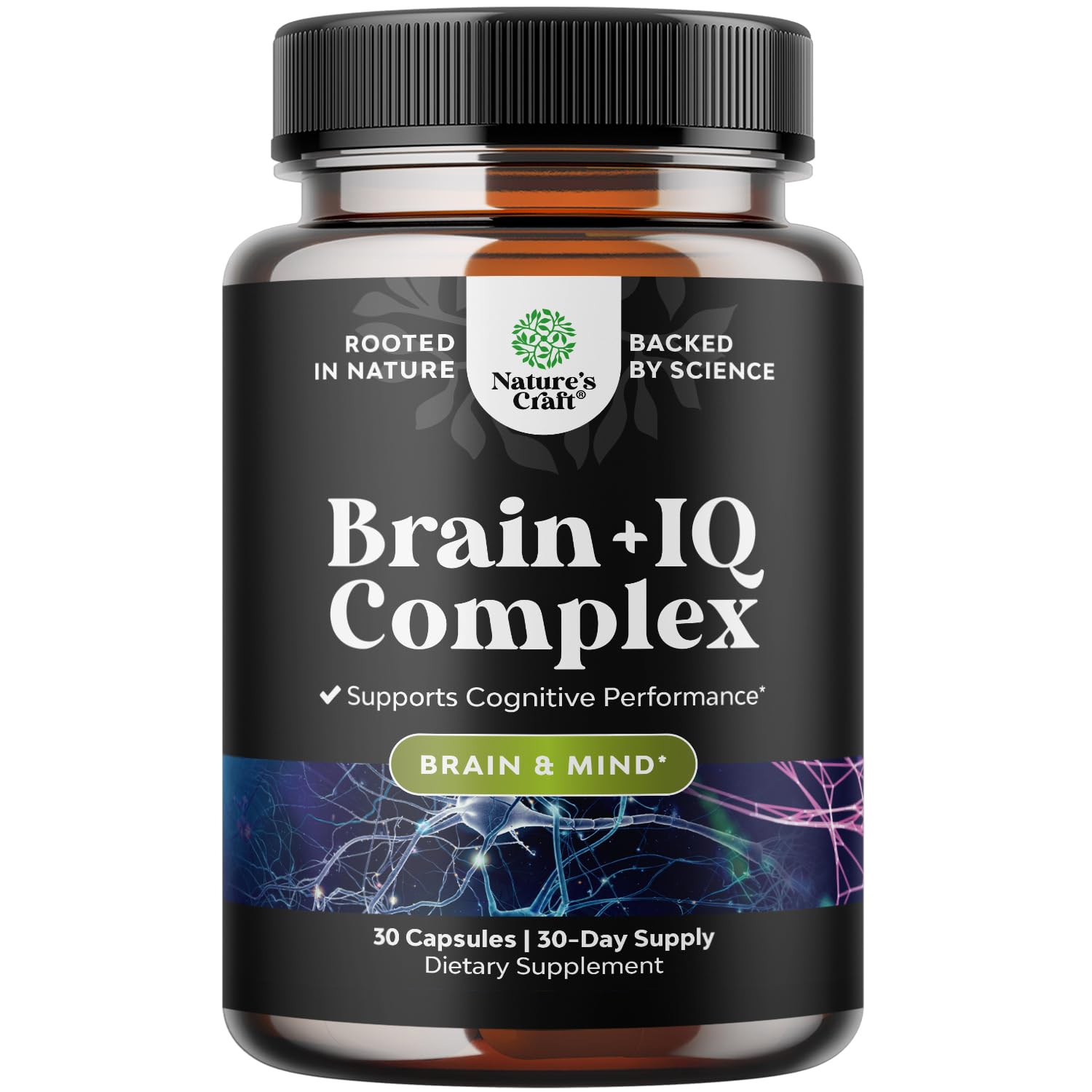 Nootropic Memory Supplement for Brain Support - Memory Pills for Brain Boost and Natural Energy Booster - Vitamin B 12 Bacopa Monnieri Rhodiola Rosea DMAE Ginkgo Biloba Phosphatidylserine Supplement Natures CraftAu supplements