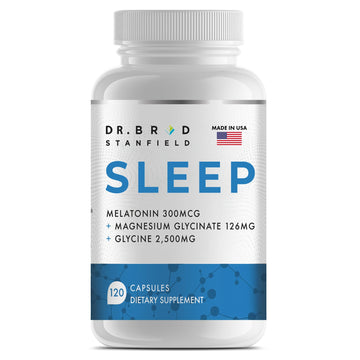 Dr Brad Stanfield Melatonin 300mcg + Magnesium Glycinate 126mg + Glycine 2,500mg for Sleep (120 Count, 30 Servings) Dr Brad StanfieldAu supplements