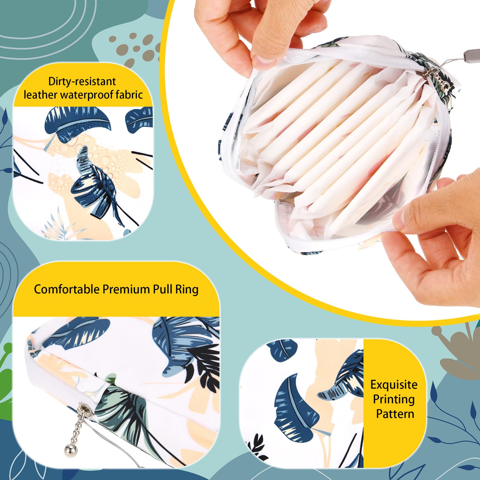 4Pcs Sanitary Napkin Storage Bag, Small Menstrual Period Bag Period Pouch Waterproof AbeilloAu supplements