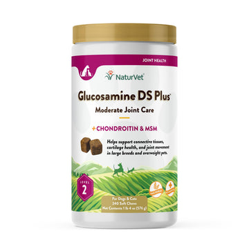 NaturVet – Glucosamine DS Plus - Level 2 Moderate Care – Supports Healthy Hip & Joint Function – Enhanced with Glucosamine, MSM & Chondroitin – for Dogs & Cats – 240 Soft Chews NaturVetAu supplements