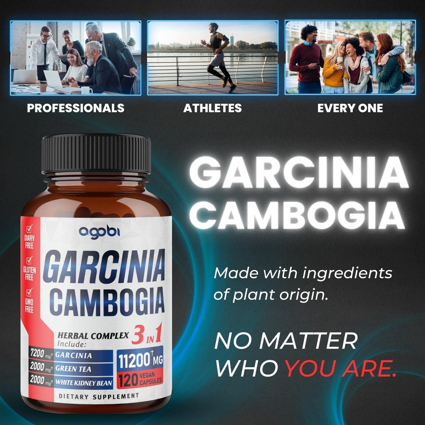 agobi 3in1 Garcinia Cambogia Extract Capsules - 11200mg Herbal Supplement for Body Health agobiUS supplements