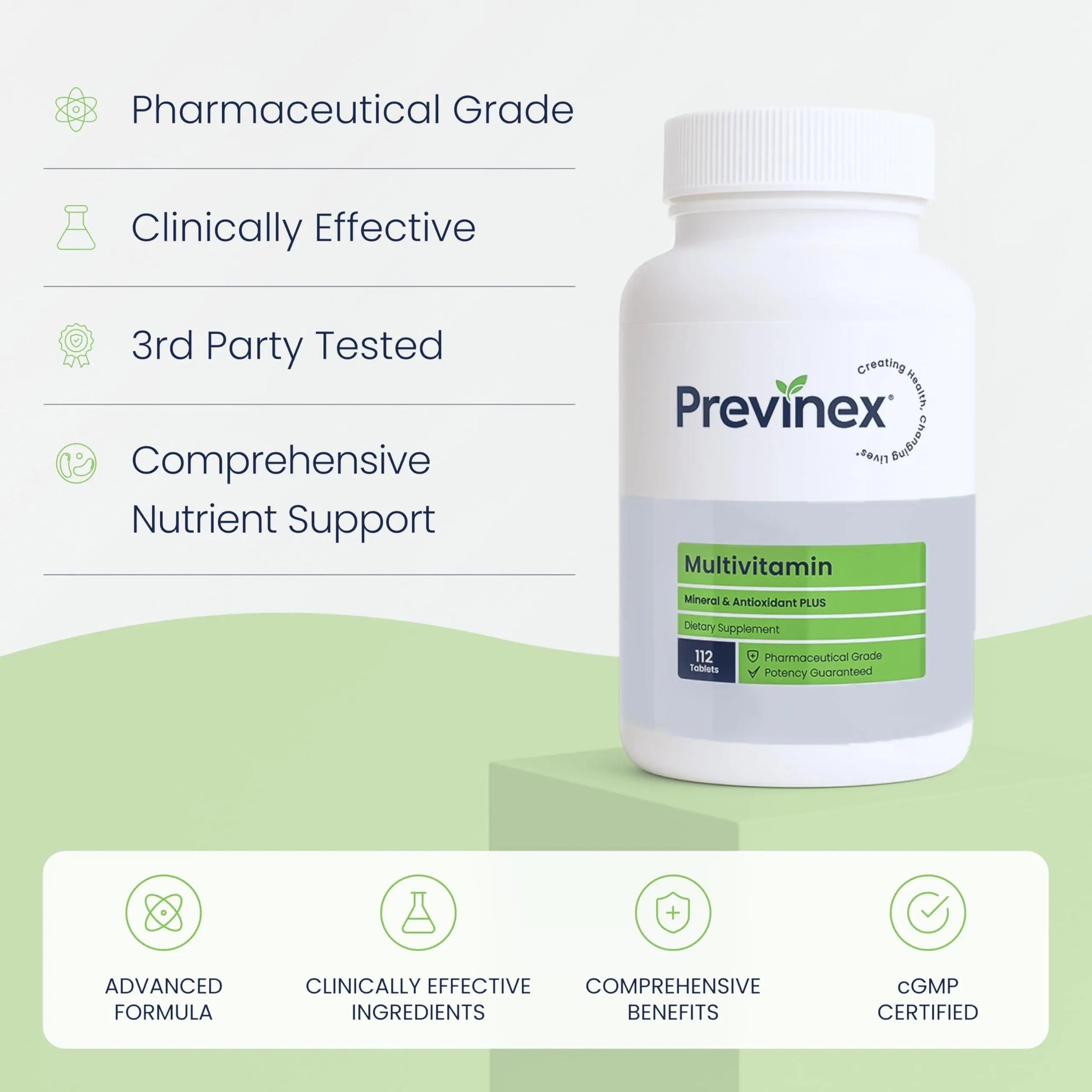 Previnex Multivitamin, Mineral & Antioxidant Plus - Multivitamin for Men & Women with Vital Nutrients, Vitamin C & Vitamin D & Vitamin E, 112 Tablets PrevinexAu supplements