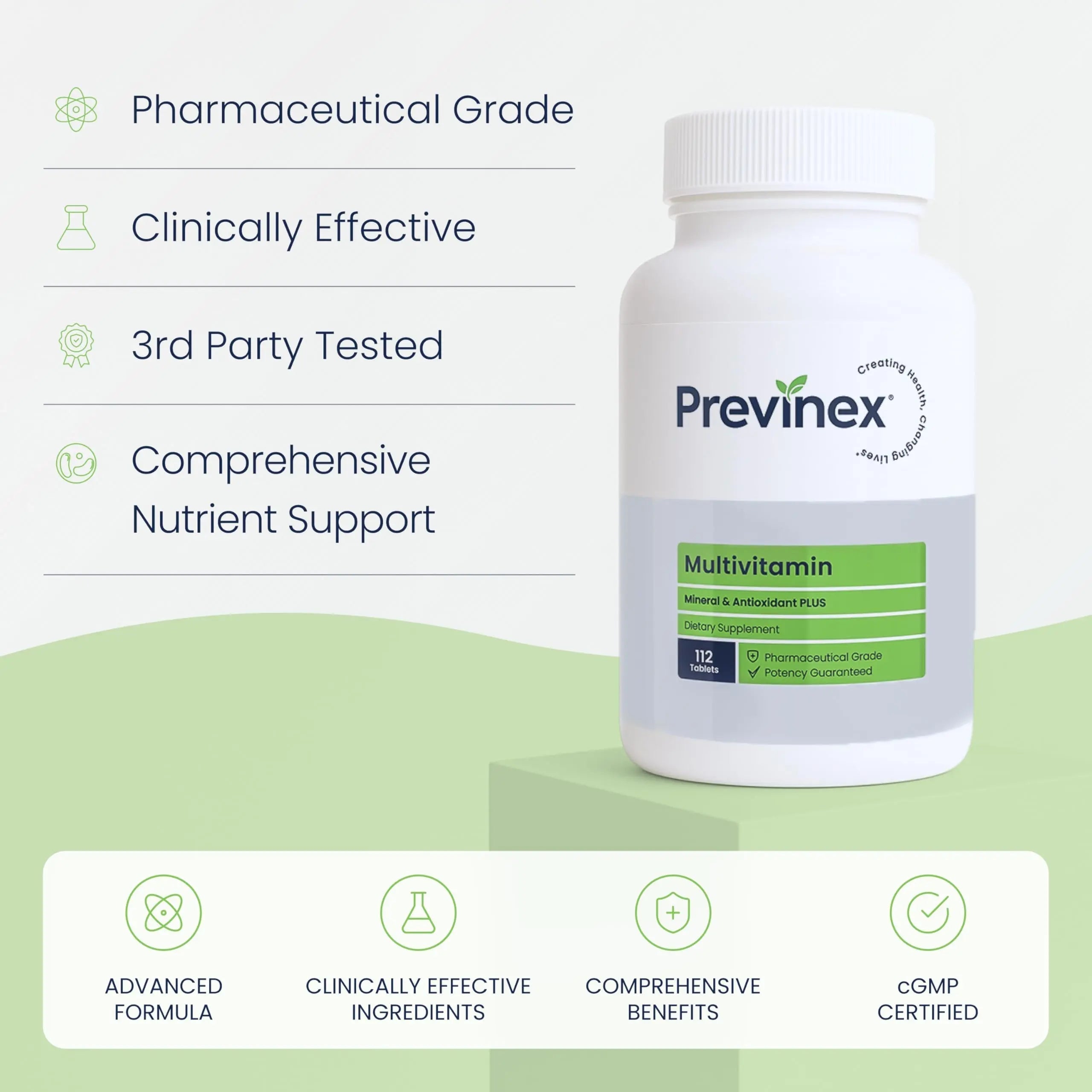 Previnex Multivitamin, Mineral & Antioxidant Plus - Multivitamin for Men & Women with Vital Nutrients, Vitamin C & Vitamin D & Vitamin E, 112 Tablets PrevinexAu supplements
