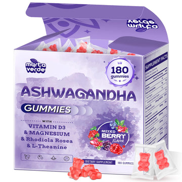 3000mg Ashwagandha Gummies for Women & Men, 180 Count | Extra Strength Ashwagandha Supplement for Stress, Relaxation & Immune Support | Magnesium, Rhodiola, L-Theanine, D3 | Sugar Free Mixed Berry MyrtaverdeAu supplements