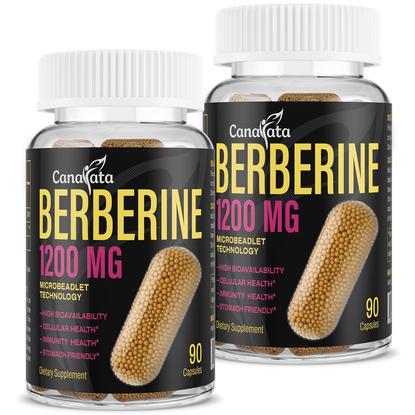 Berberine Supplement 1200mg Berberine HCL - High Bioavailability Microbeadlet CanarataUS supplements