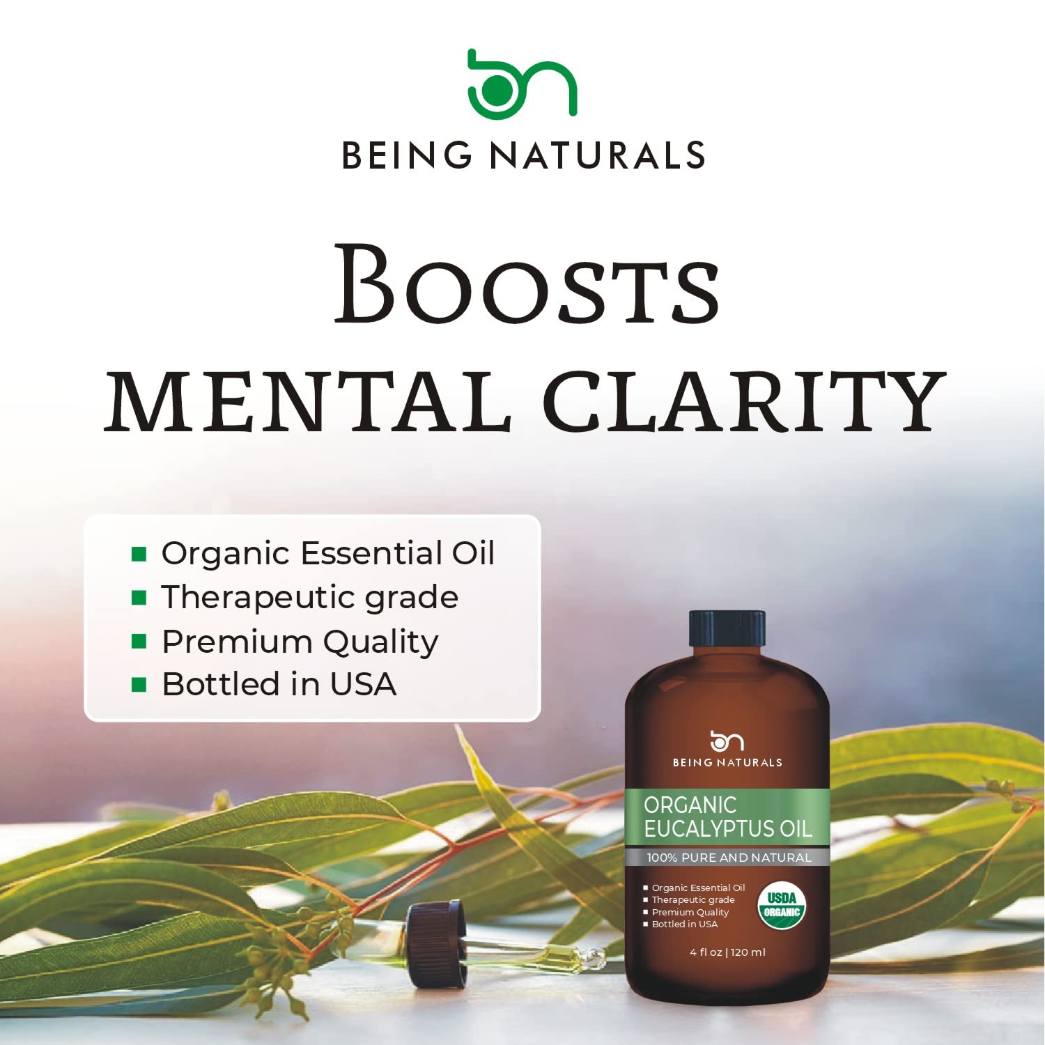 Organic Eucalyptus Essential Oil - Huge 4 FL OZ - 100% Pure & Natural – Premium Natural Oil Being NaturalsAu supplements