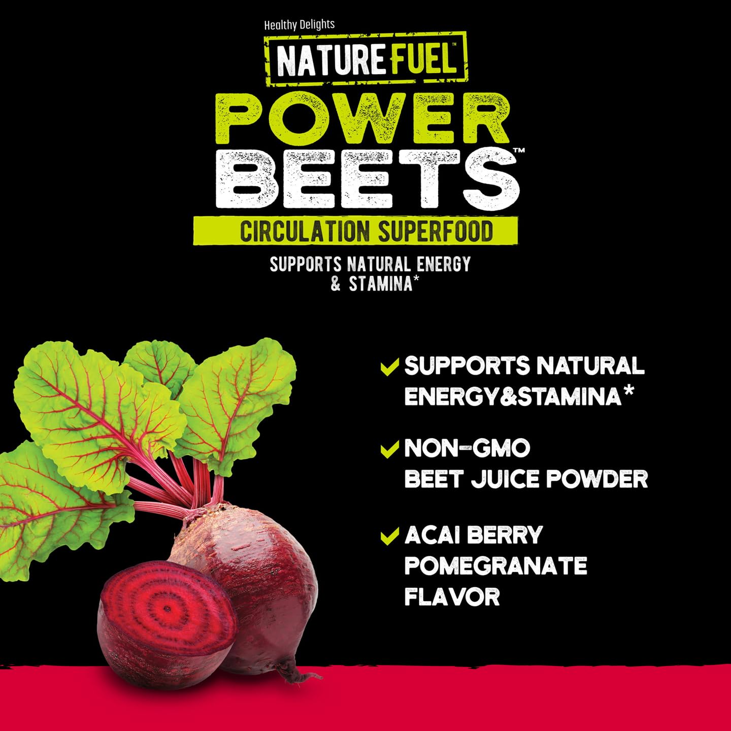 Nature Fuel Power Beets Powder, Delicious Acai Berry Pomegranate, Concentrated Superfood Healthy DelightsAu supplements