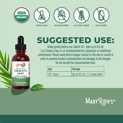 MaryRuth Organics Stinging Nettle Leaf Extract | Detox Supplement Herbal Drops | USDA Organic | Vegan | Non-GMO | Gluten Free | 1 Fluid Oz MARYRUTH'SUS supplements