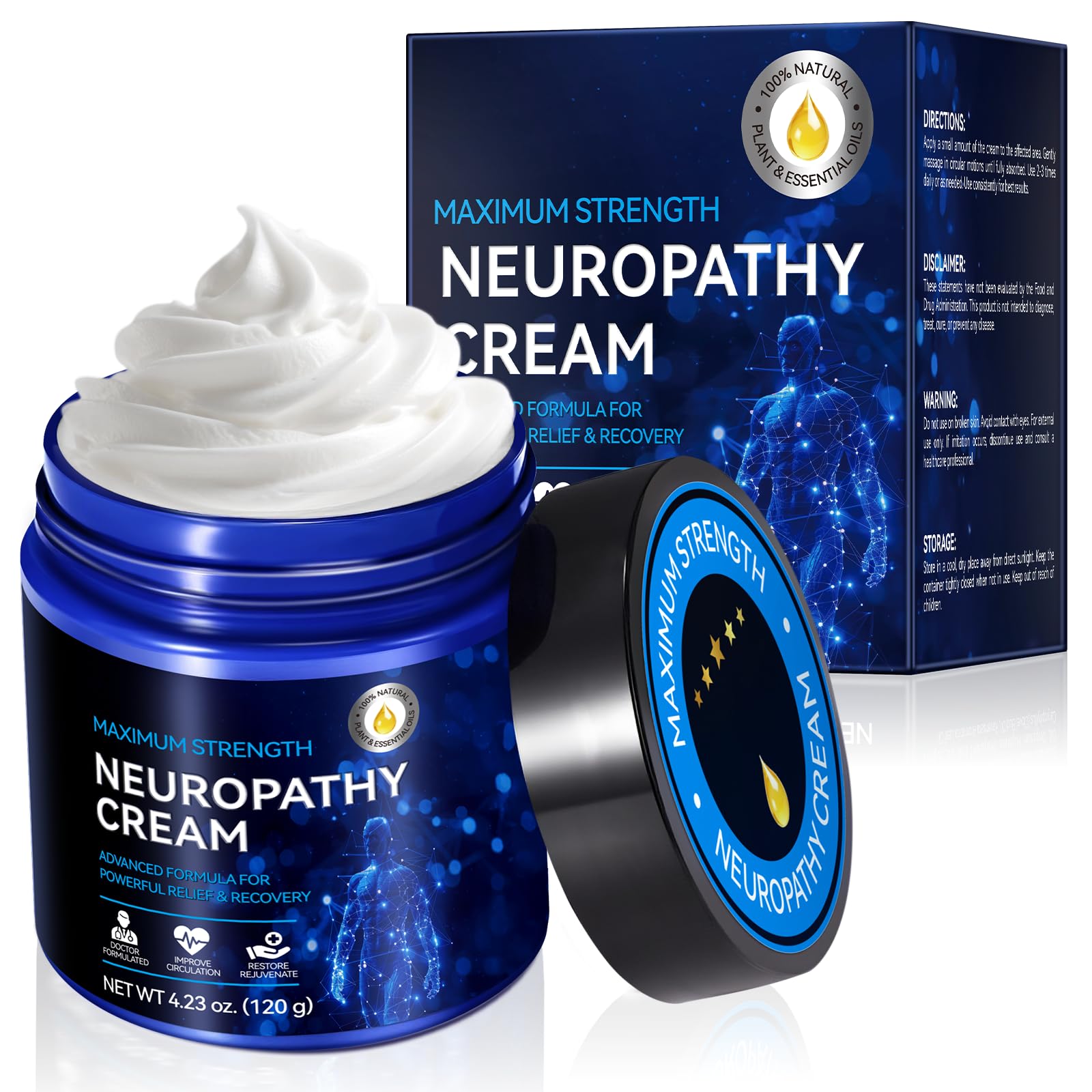 Neuropathy Cream for Feet, Legs & Hands – Lightweight, Plant-Based Formula with Cooling Comfort, 4 oz CFXYHNOXAu supplements