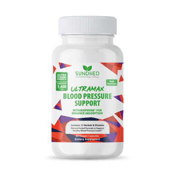Sundhed Natrual UltraMax Blood Pressure with Bioperine for Enhanced Absorption Sundhed NaturalUS supplements