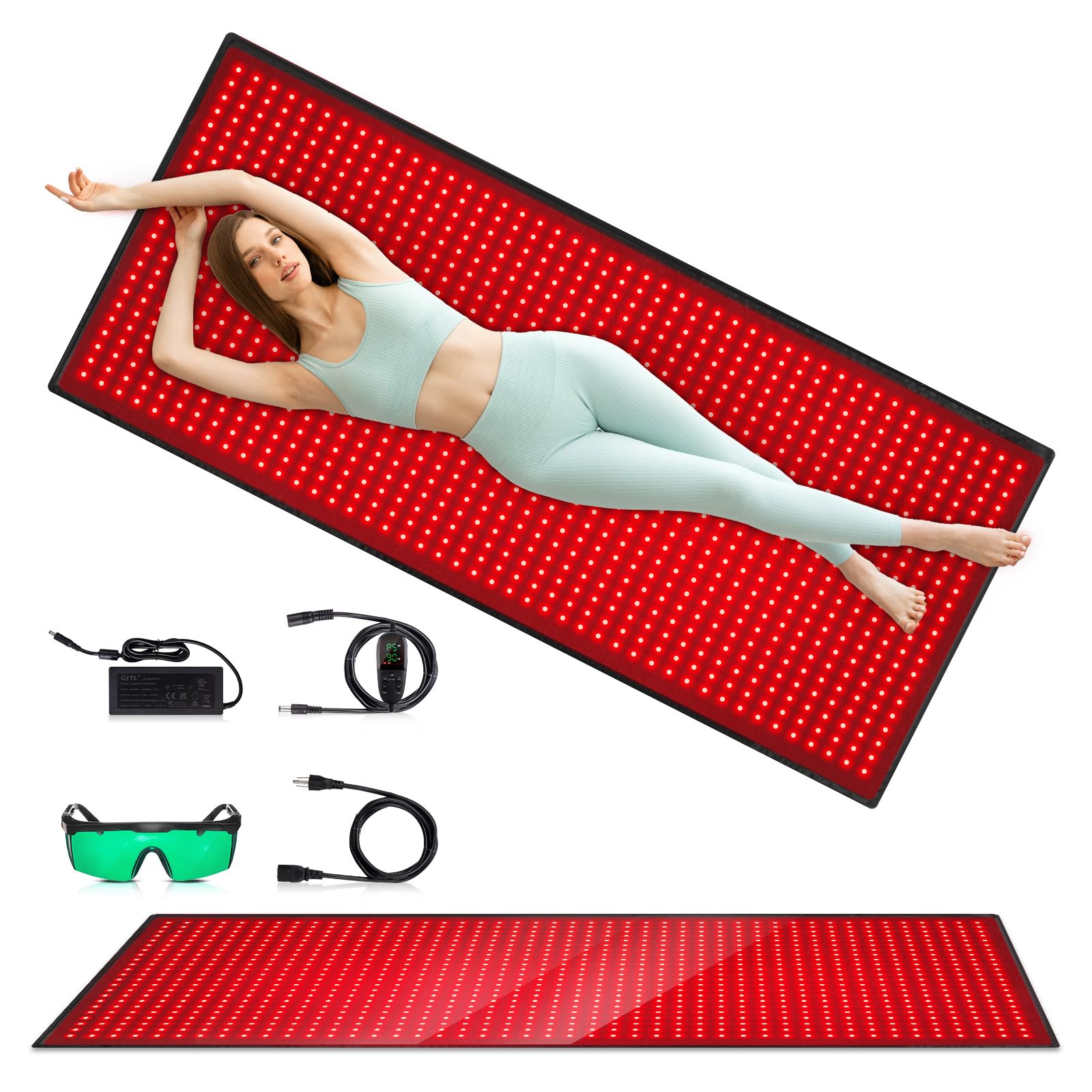 Red Light Therapy Mat for Body, 71"x 31" Red Light Therapy Blanket Red Near Infrared 660nm 850nm GMOWNWAu supplements