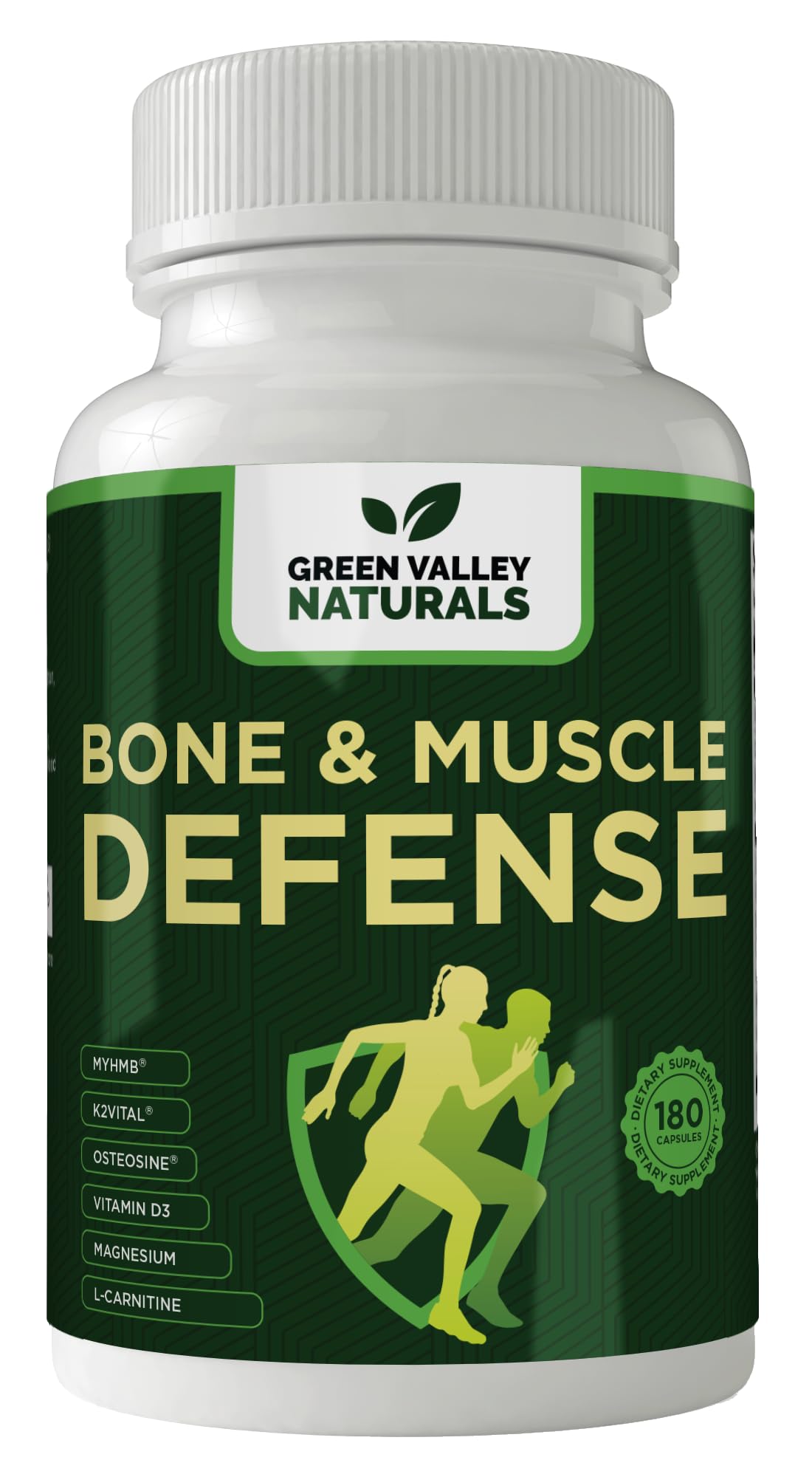 Green Valley Naturals Bone & Muscle Defense Supplement – Bone Health, Muscle Support & Joint Mobility Formula with MyHMB, Magnesium, Vitamin D3 & L-Carnitine for Daily Wellness, 60 Capsules GREEN VALLEY NATURALSAu supplements