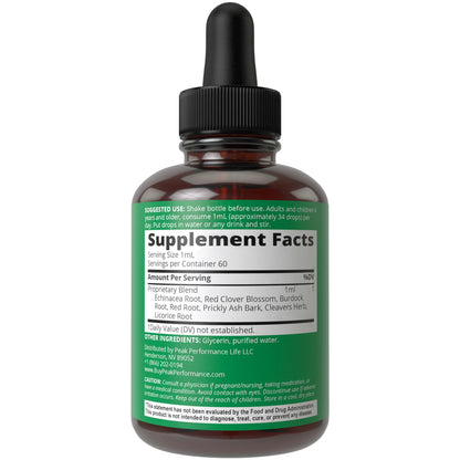 Lymphatic Drainage Drops. Sugar Free 7-in-1 Lymph Detox And Cleanse Support Peak PerformanceUS supplements