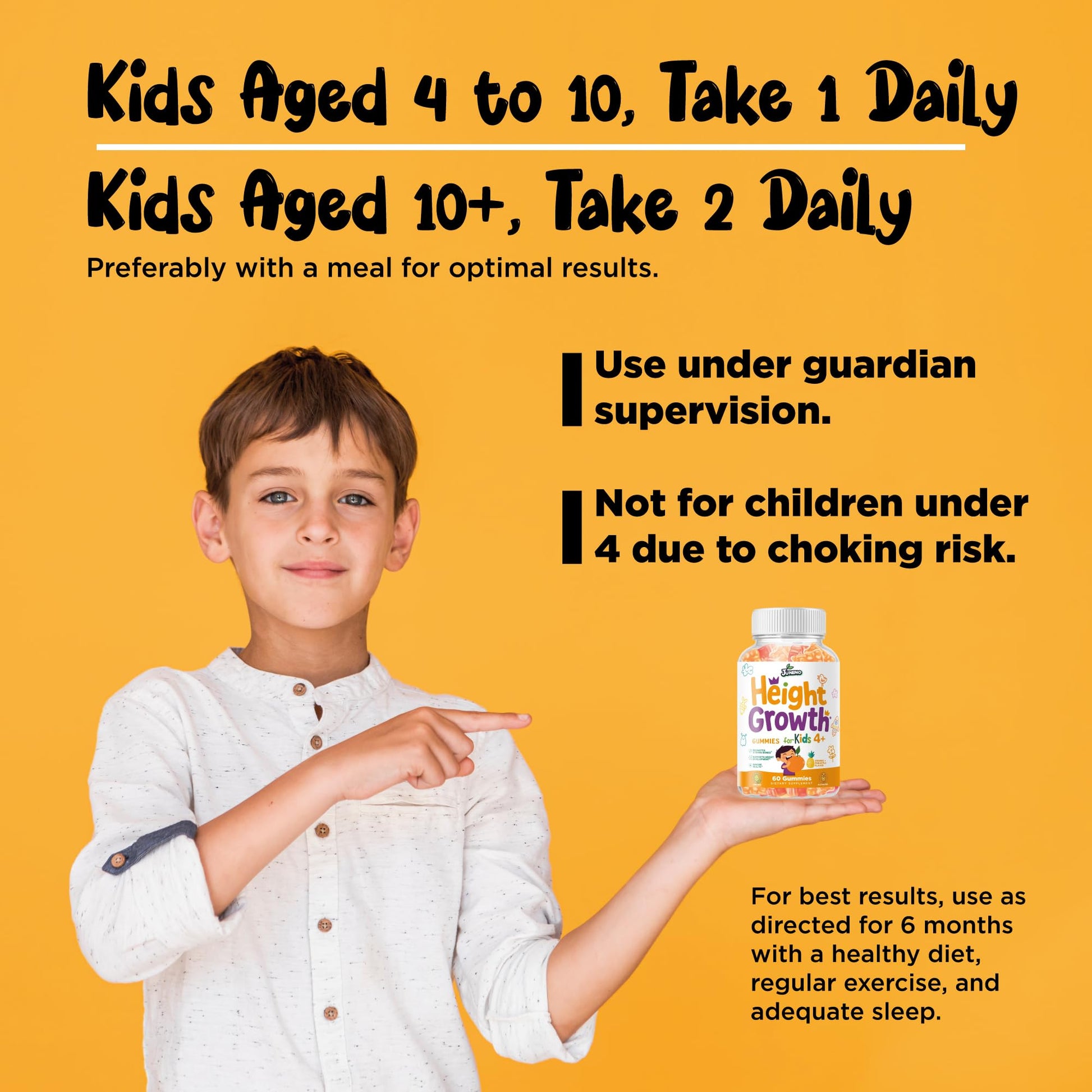 Juneno Height Growth Vitamins Supplement Gummies - Grow Taller for Teens Kids Boys Girls - Natural Height Increaser Maximizer Multivitamin JunenoAu supplements