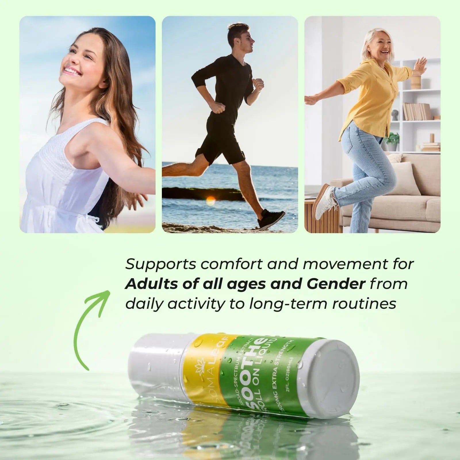 SomaLeaf Soothe Roll-On, 1500 MG, Extra Strength, Natural Comfort for Muscles, Hips, Joints, Neck, Back, Elbows, Fingers, Hands, and Knees SomaLeafAu supplements